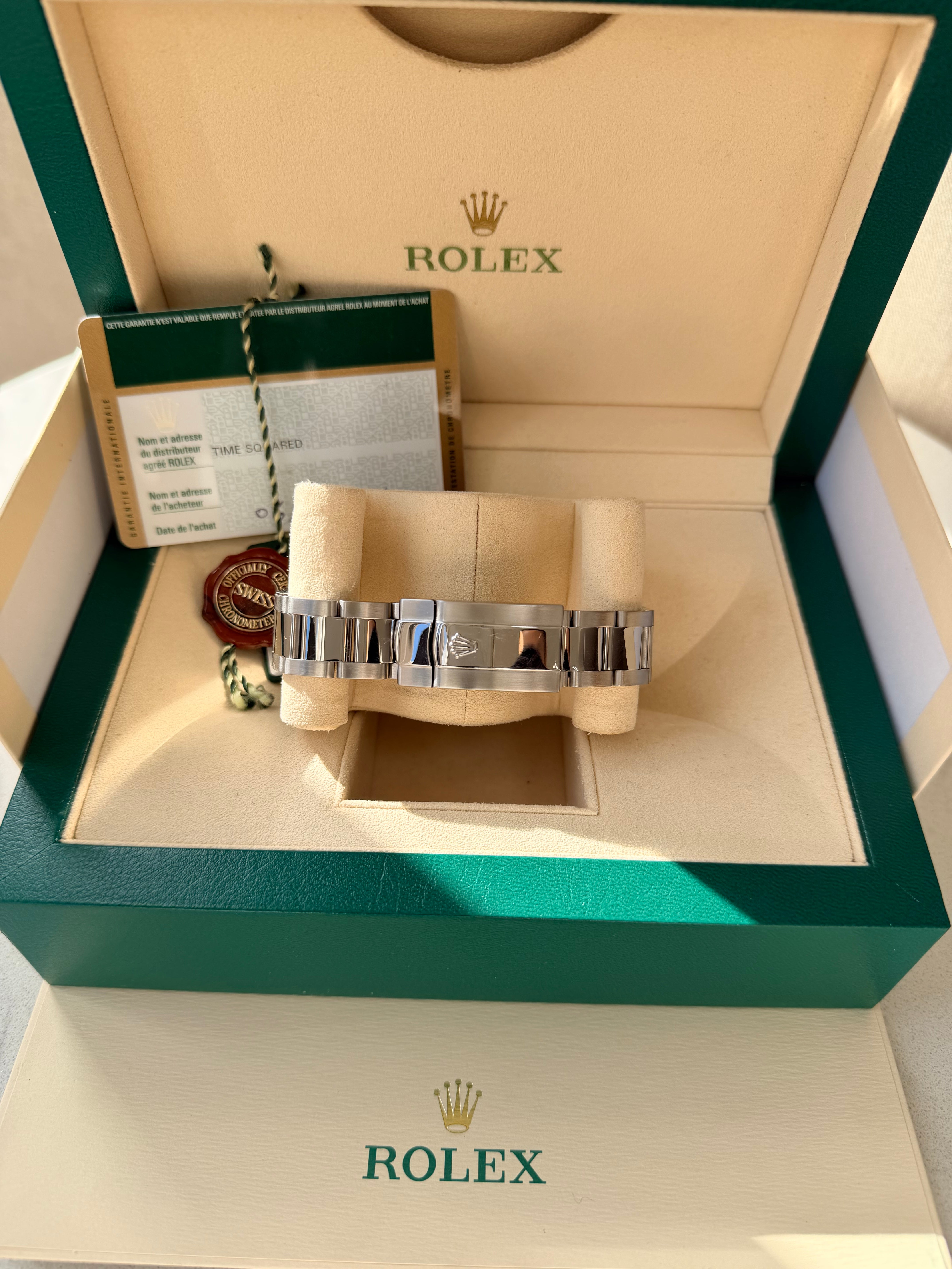 Rolex Date just II stainless steel factory diamond dot dial 116334 complete with box and papers 2010 on hold