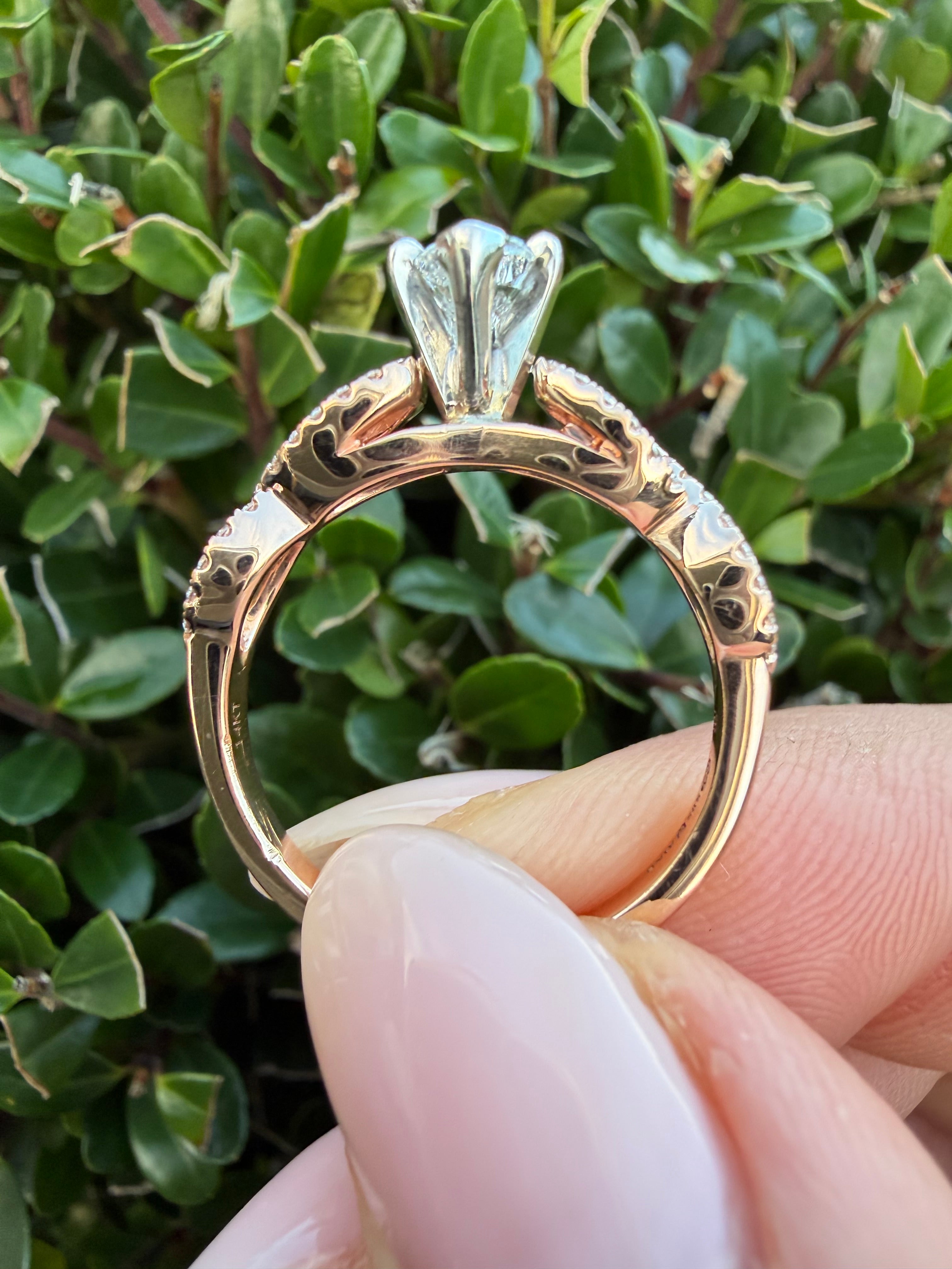 14k Rose Gold 0.75ct Vvs2 Natural Heart Shaped Diamond Solitaire Ring Certified