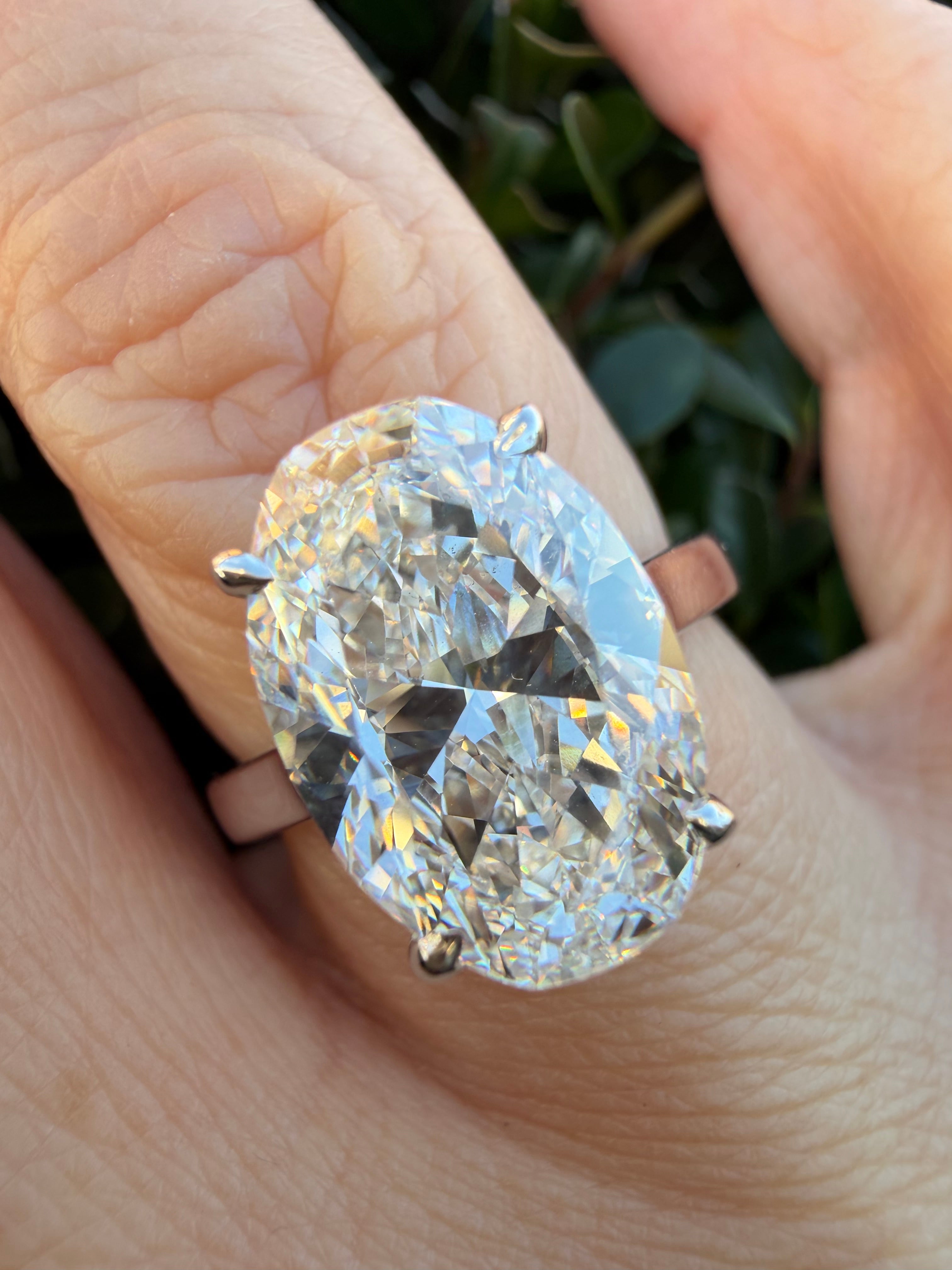 5.01ct Oval brilliant cut Lab Grown Diamond Solitaire Ring IGI Certified set in 9k white gold