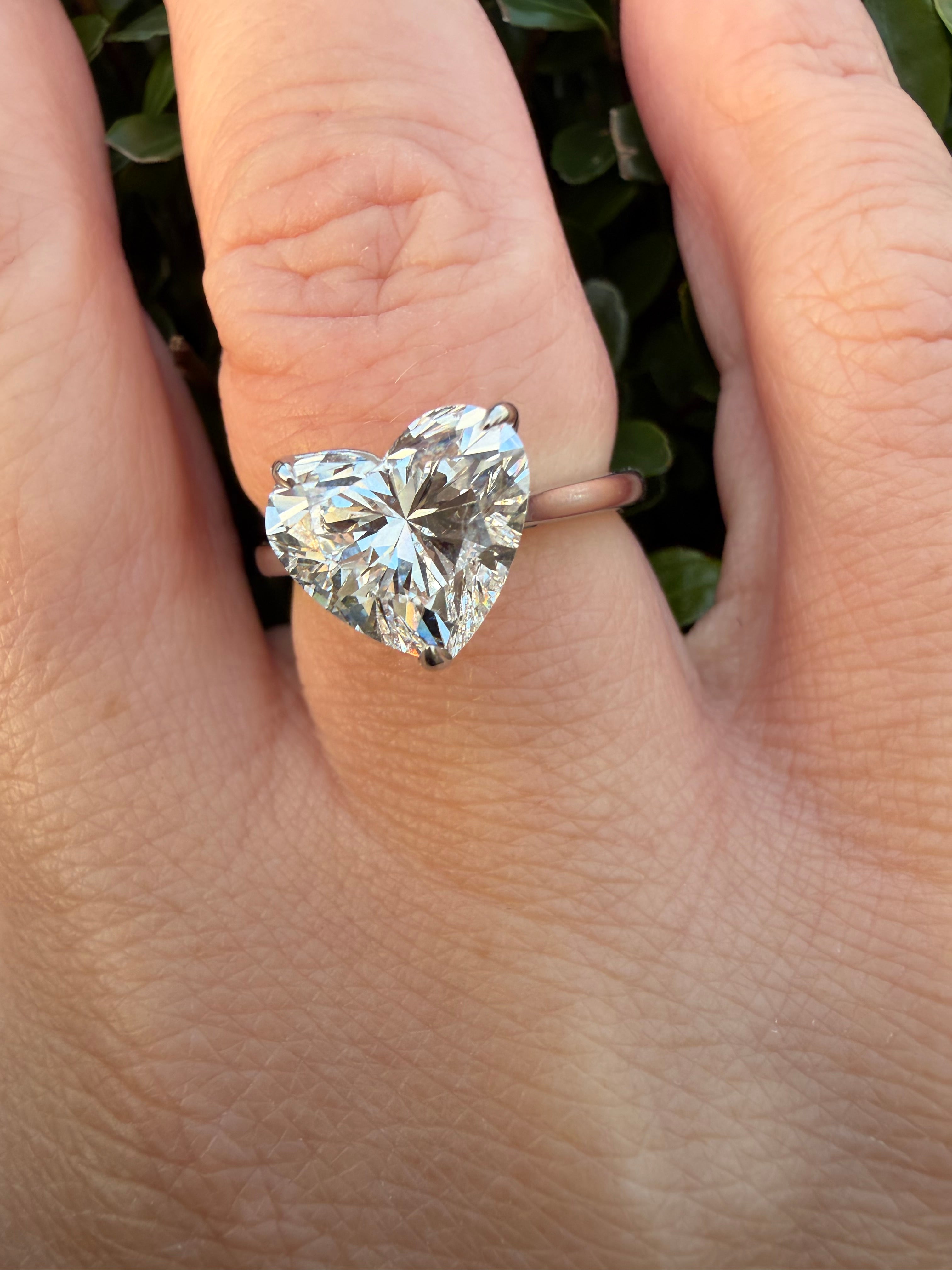 2ct Heart Shape Lab Grown Diamond Solitaire Ring IGI Certified set in 9k white gold