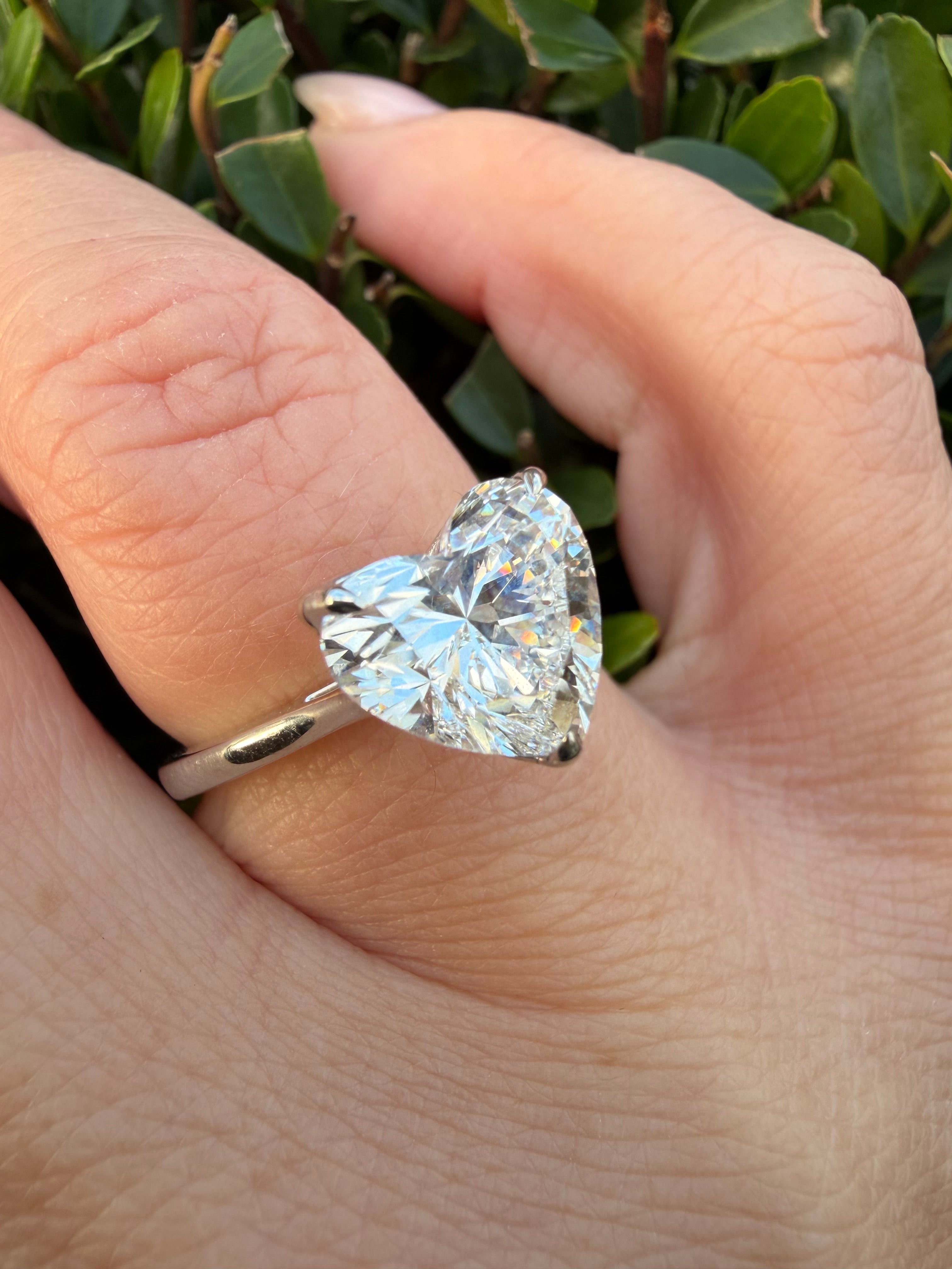 2ct Heart Shape Lab Grown Diamond Solitaire Ring IGI Certified set in 9k white gold