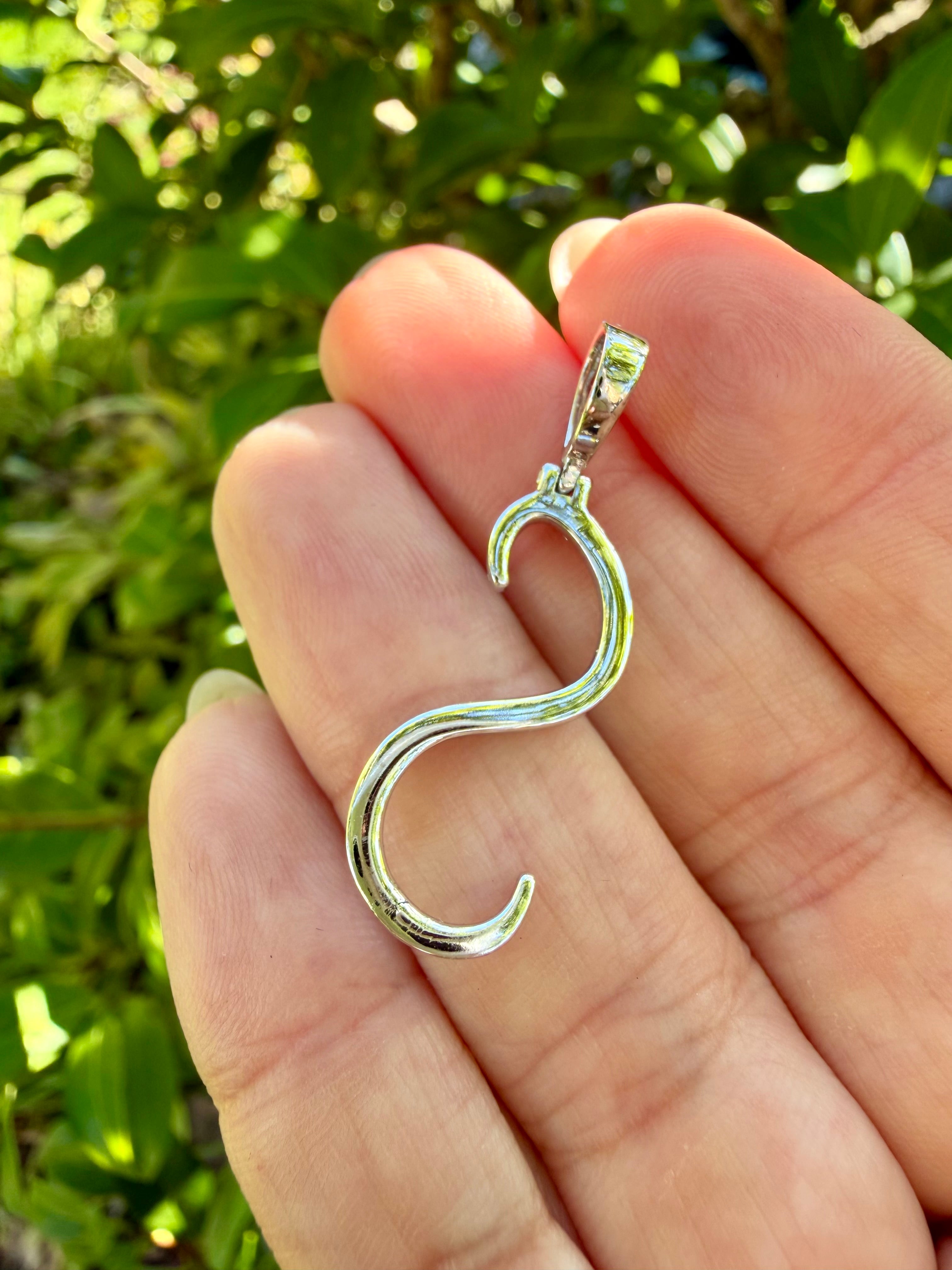 14k White Gold 0.60ct Natural Diamond S Pendant certified