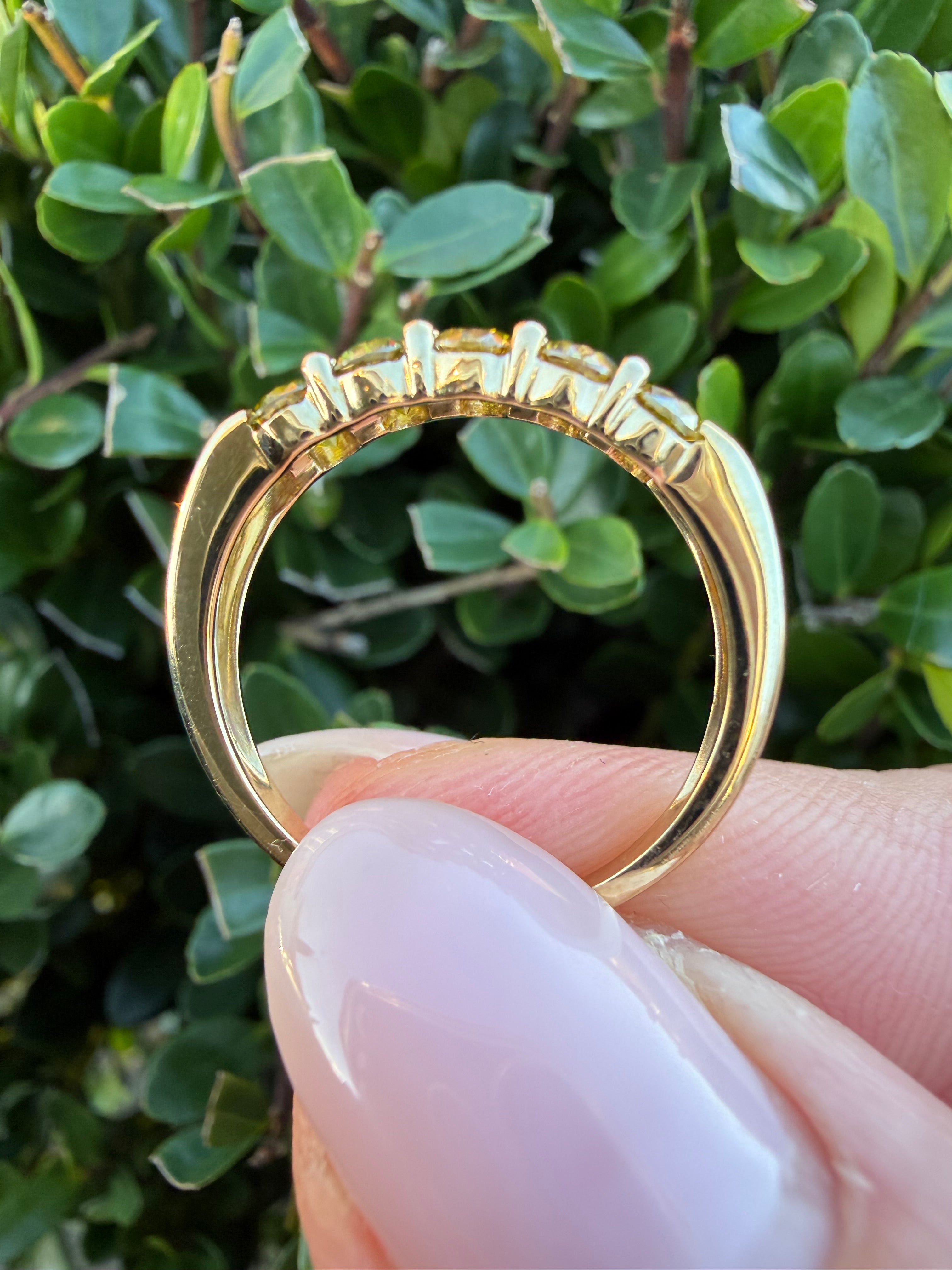 9k Yellow Gold 1.00ct Natural Diamond Half Band Ring certified