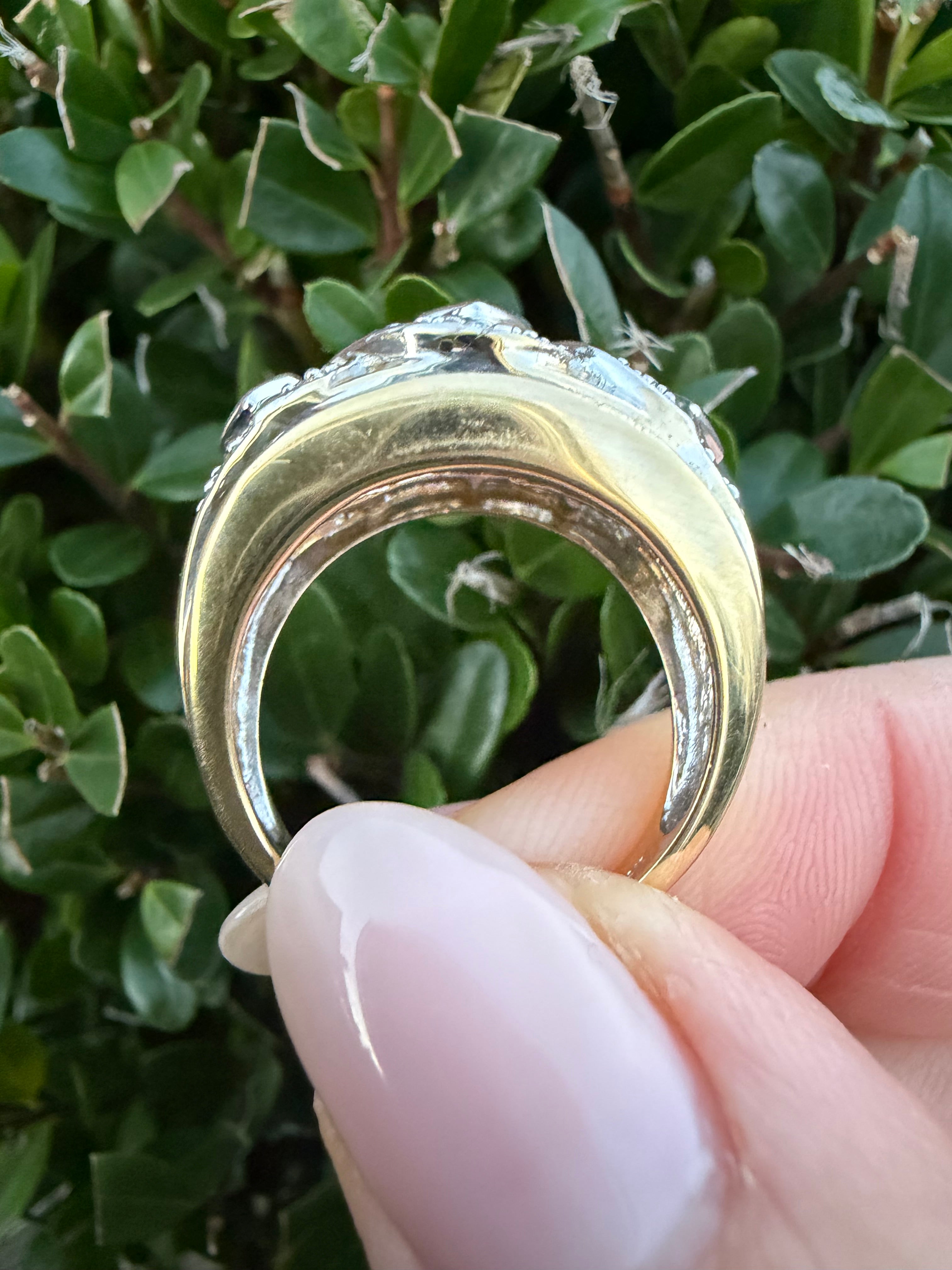 14k Yellow Gold 1.25 Ct Natural Diamond Cluster Ring certified