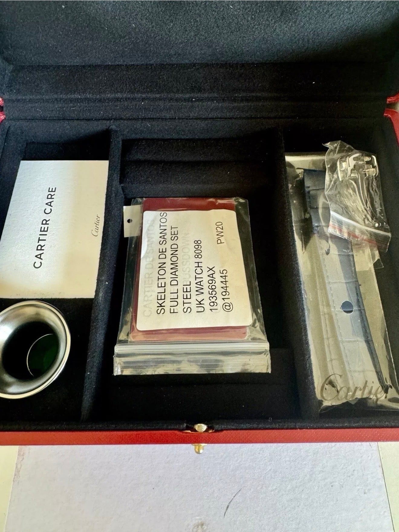 Cartier de santos skeleton stainless steel 33ct Natural Vvs Diamonds Certified