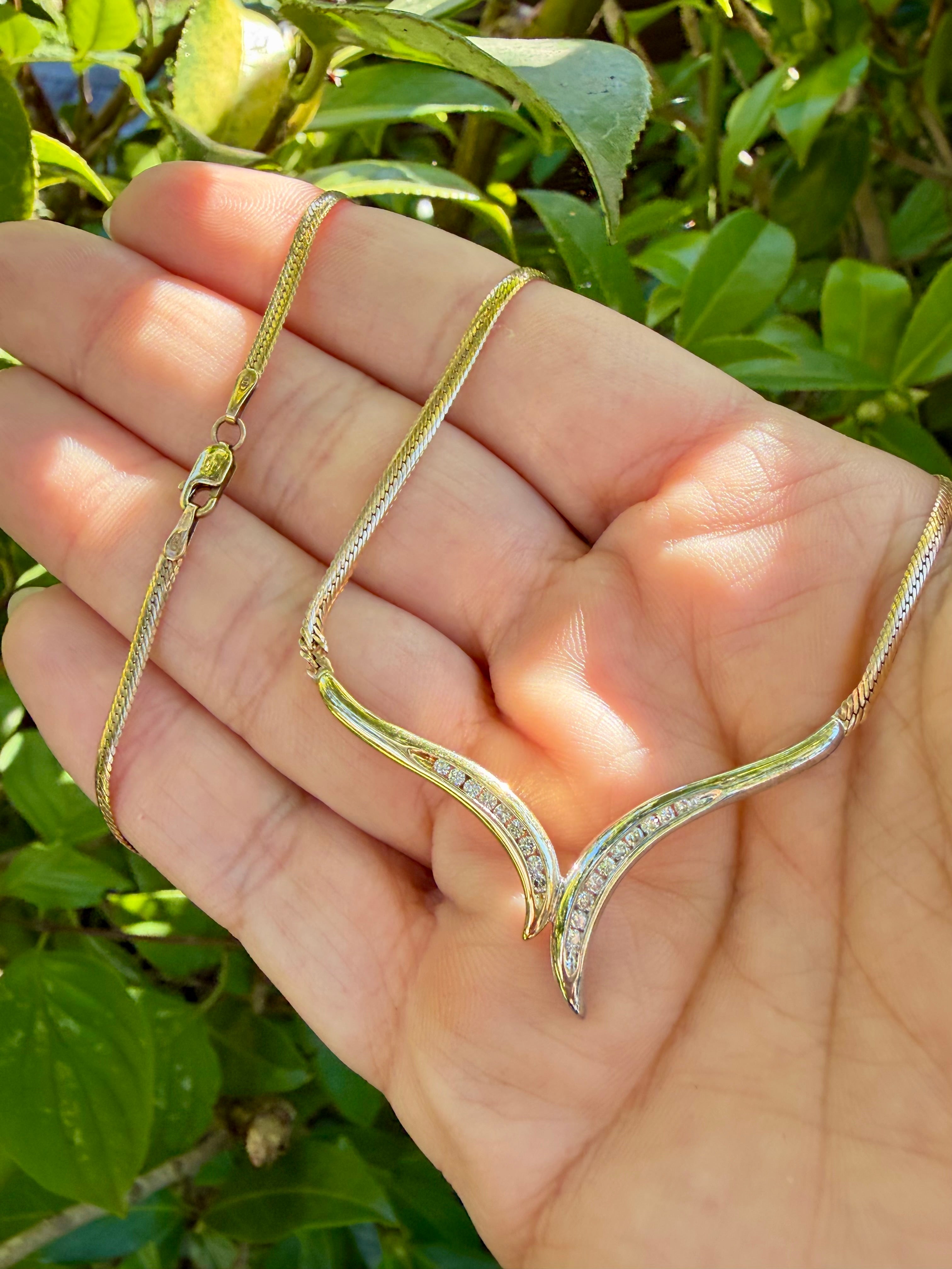 9K Yellow Gold 0.57ct Natural Round Cut Diamond Choker Style Necklace certified