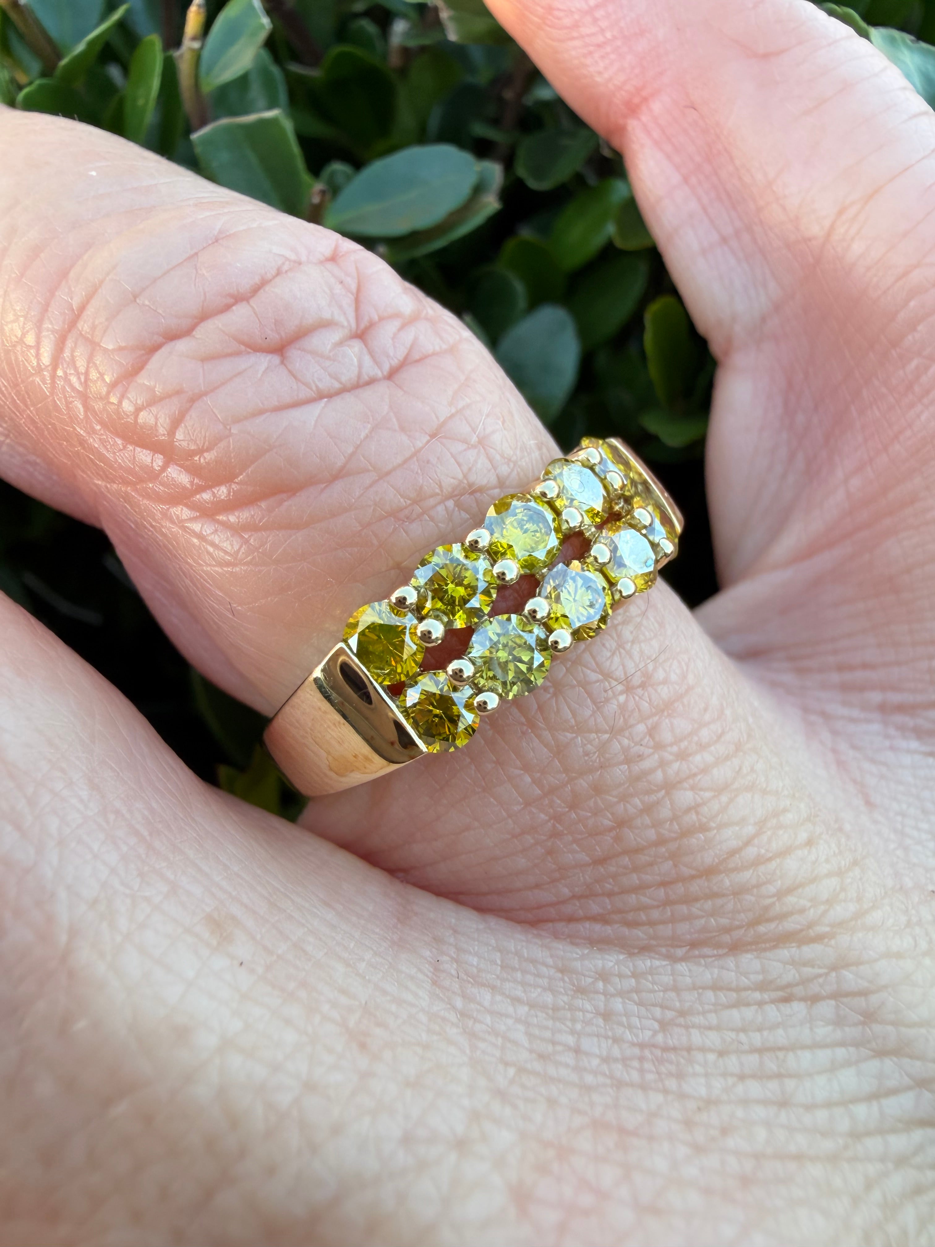 9k Yellow Gold 1.00ct Natural Diamond Half Band Ring certified