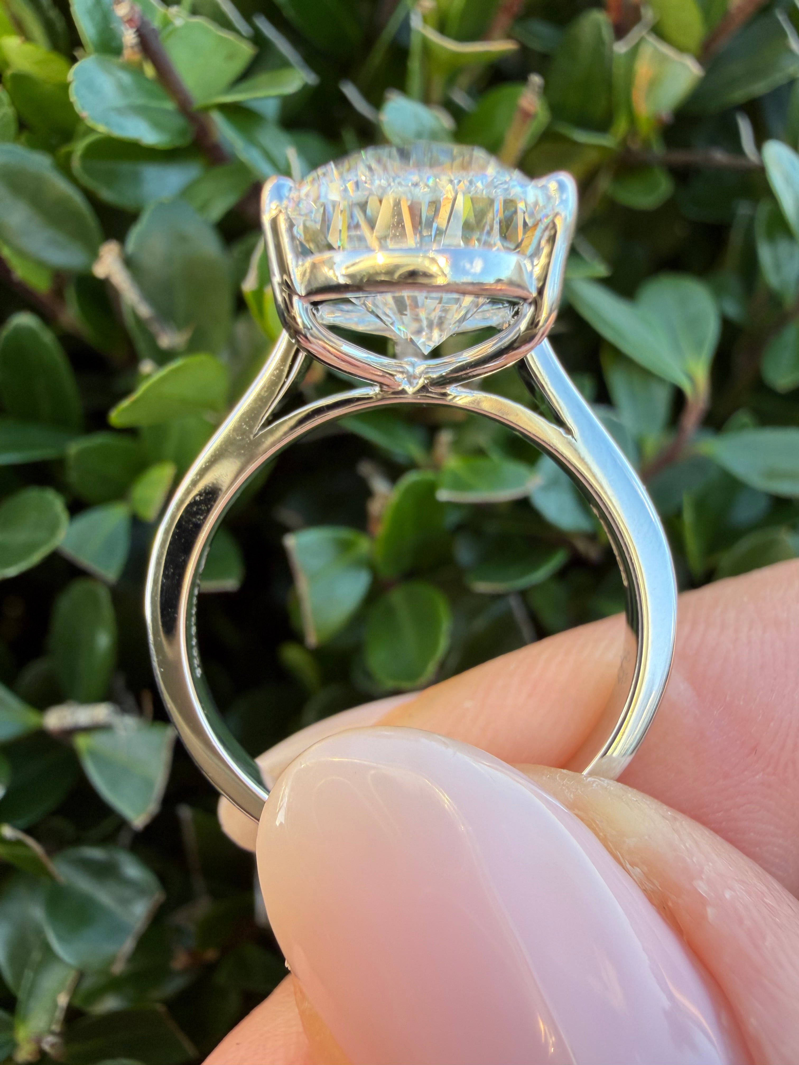 5.00ct pear brilliant cut Lab Grown Diamond Solitaire Ring IGI Certified set in 9k white gold