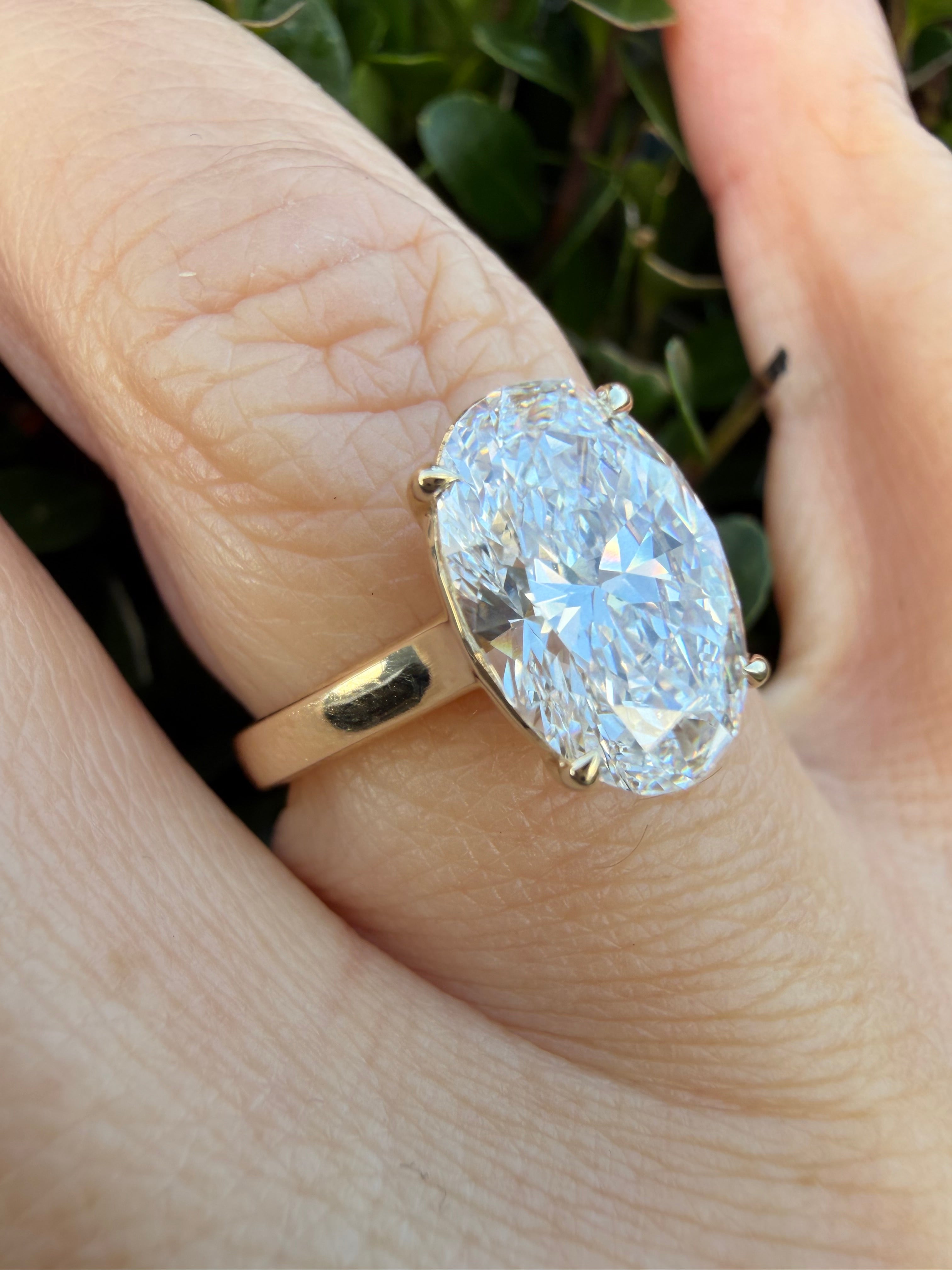 3.07ct oval cut Lab Grown Diamond Solitaire Ring IGI Certified set in 9k rose gold