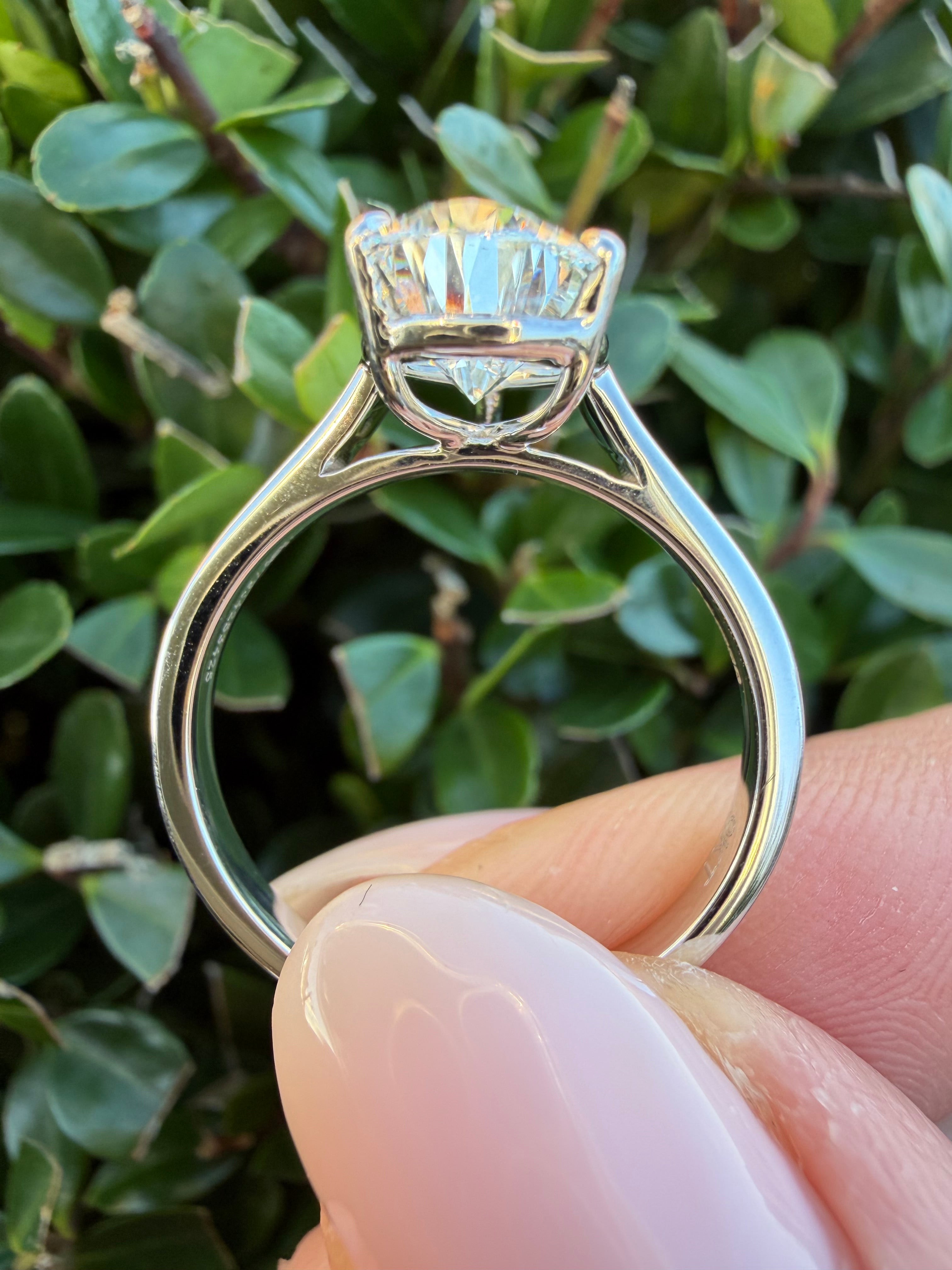 3.09ct pear cut Lab Grown Diamond Solitaire Ring IGI Certified set in 9k white gold