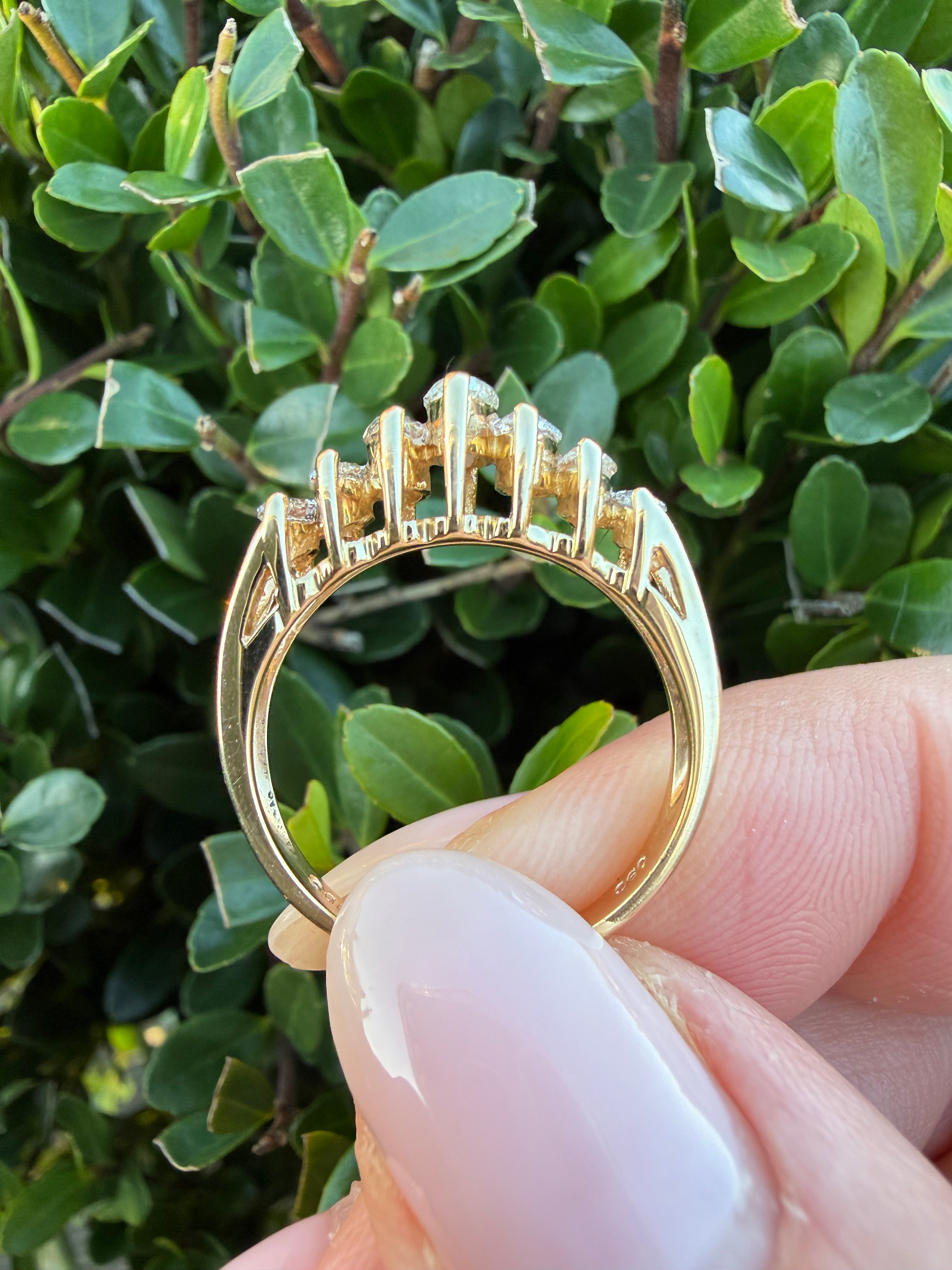 14K Yellow Gold 1.00ct Natural Marquise Cut Diamond Ring – Certified