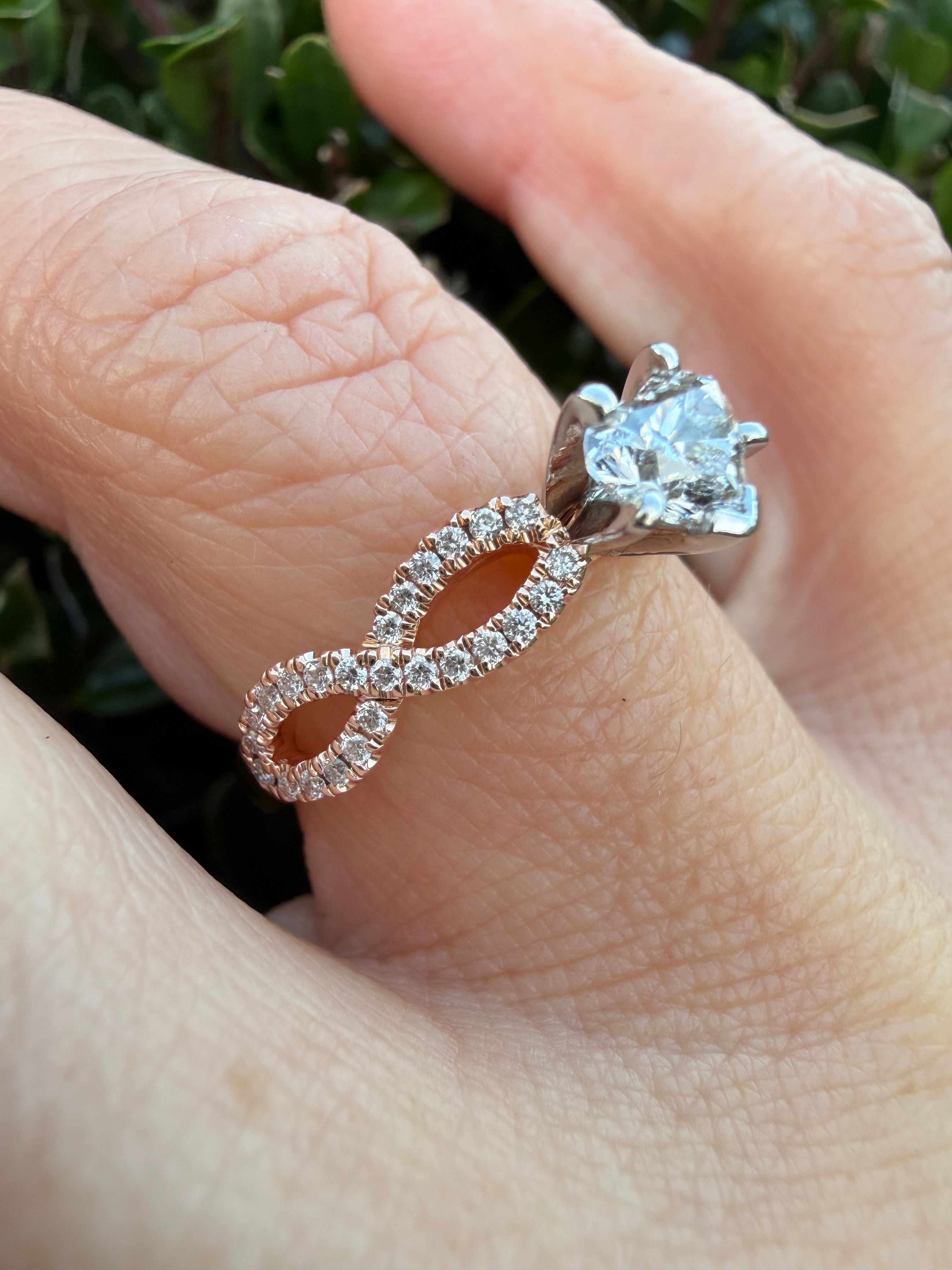 14k Rose Gold 0.75ct Vvs2 Natural Heart Shaped Diamond Solitaire Ring Certified