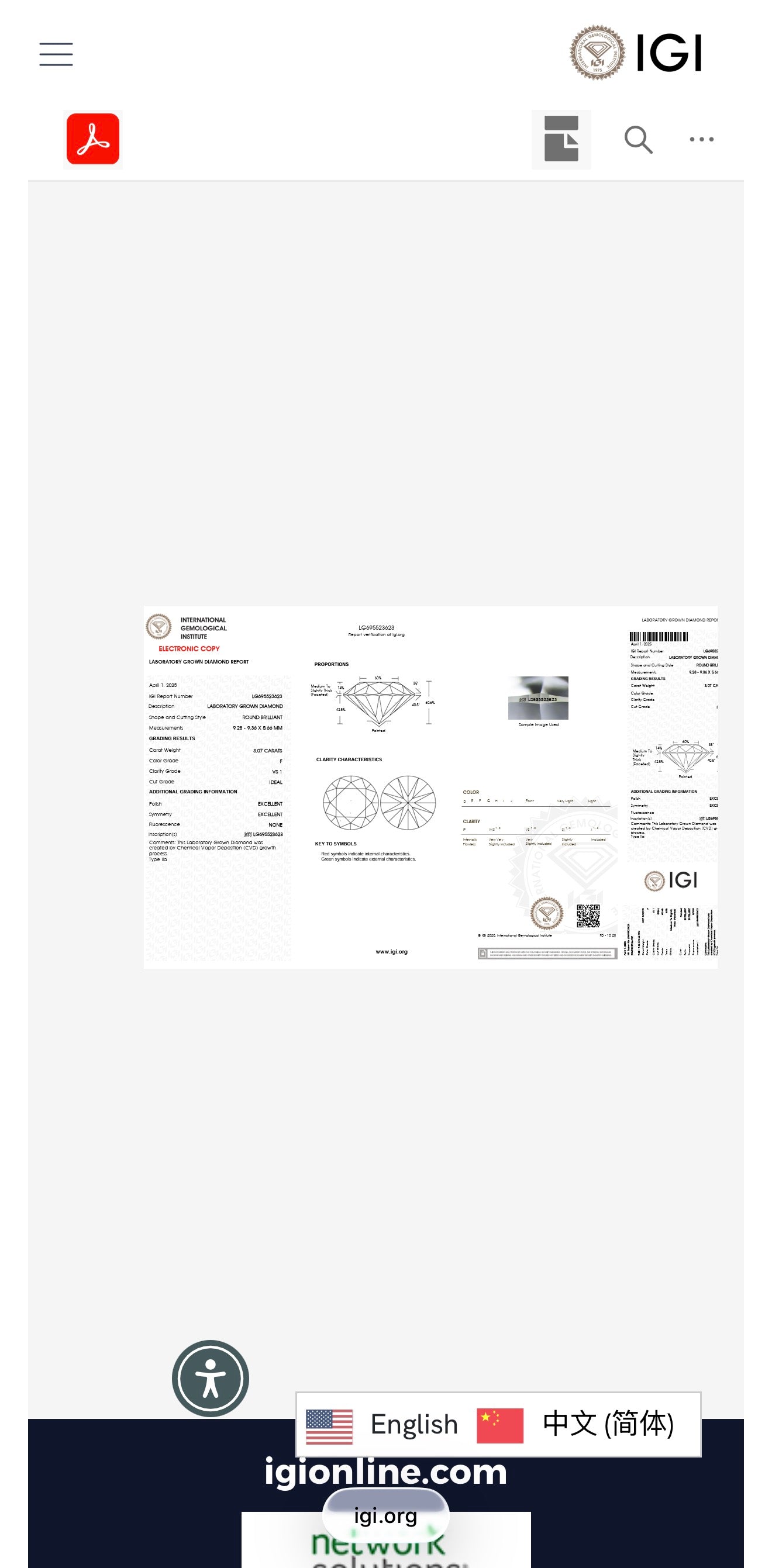 3.07ct round brilliant cut Lab Grown Diamond Solitaire Ring IGI Certified set in platinum
