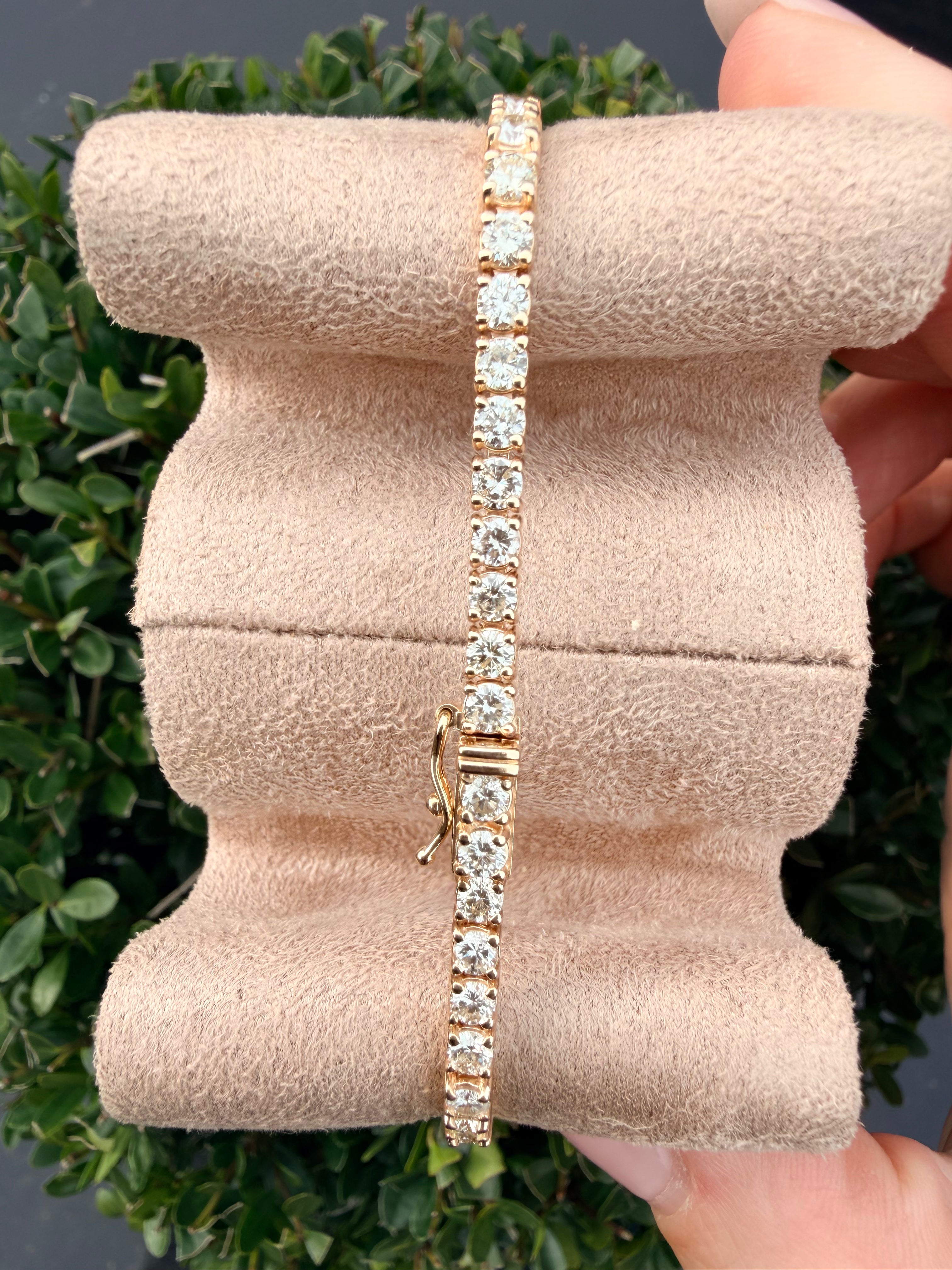 14k Gold 5.50ct Natural Round Cut Diamond Tennis Bracelet Certified Rrp £10100