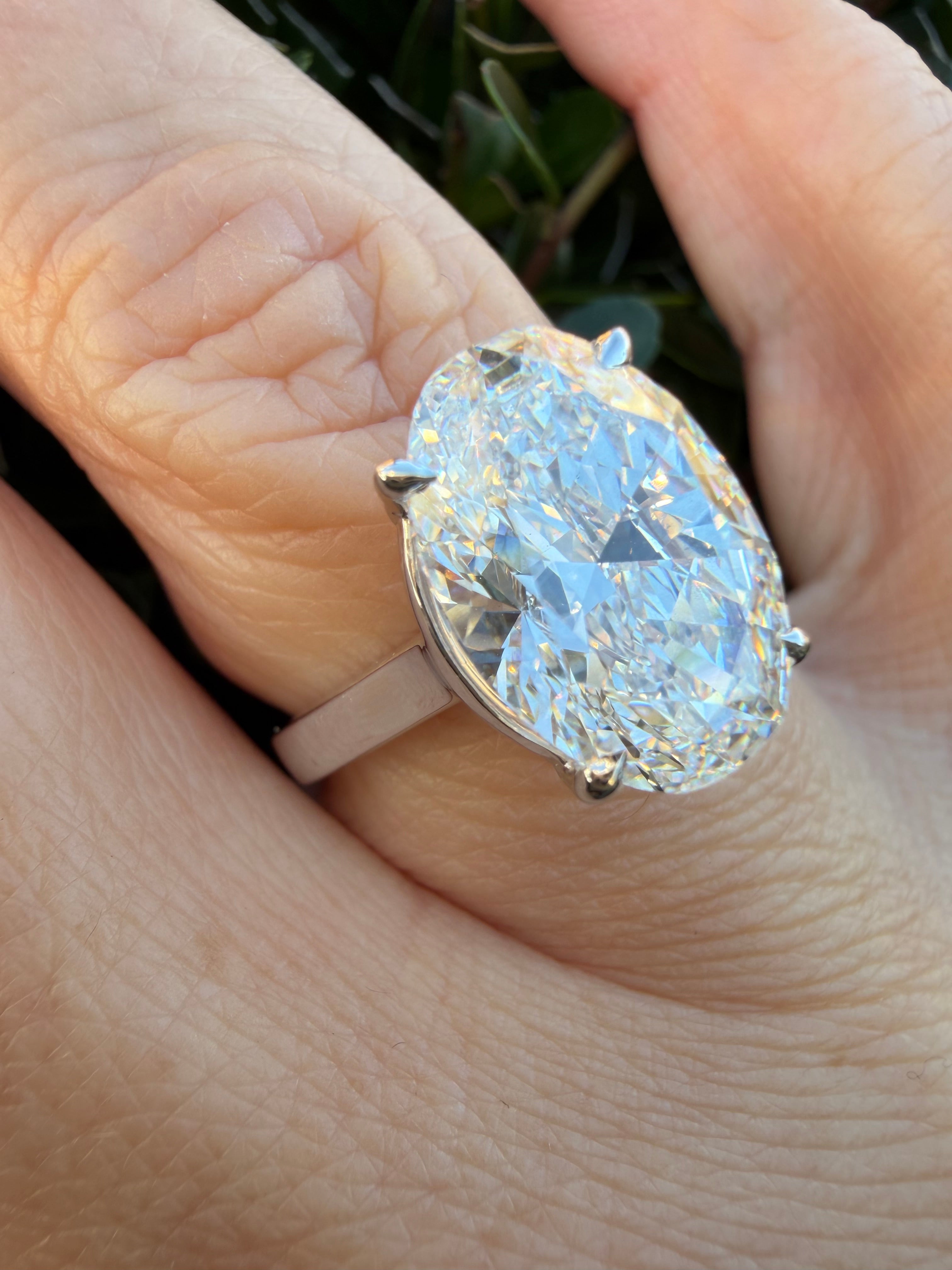 5.01ct Oval brilliant cut Lab Grown Diamond Solitaire Ring IGI Certified set in 9k white gold