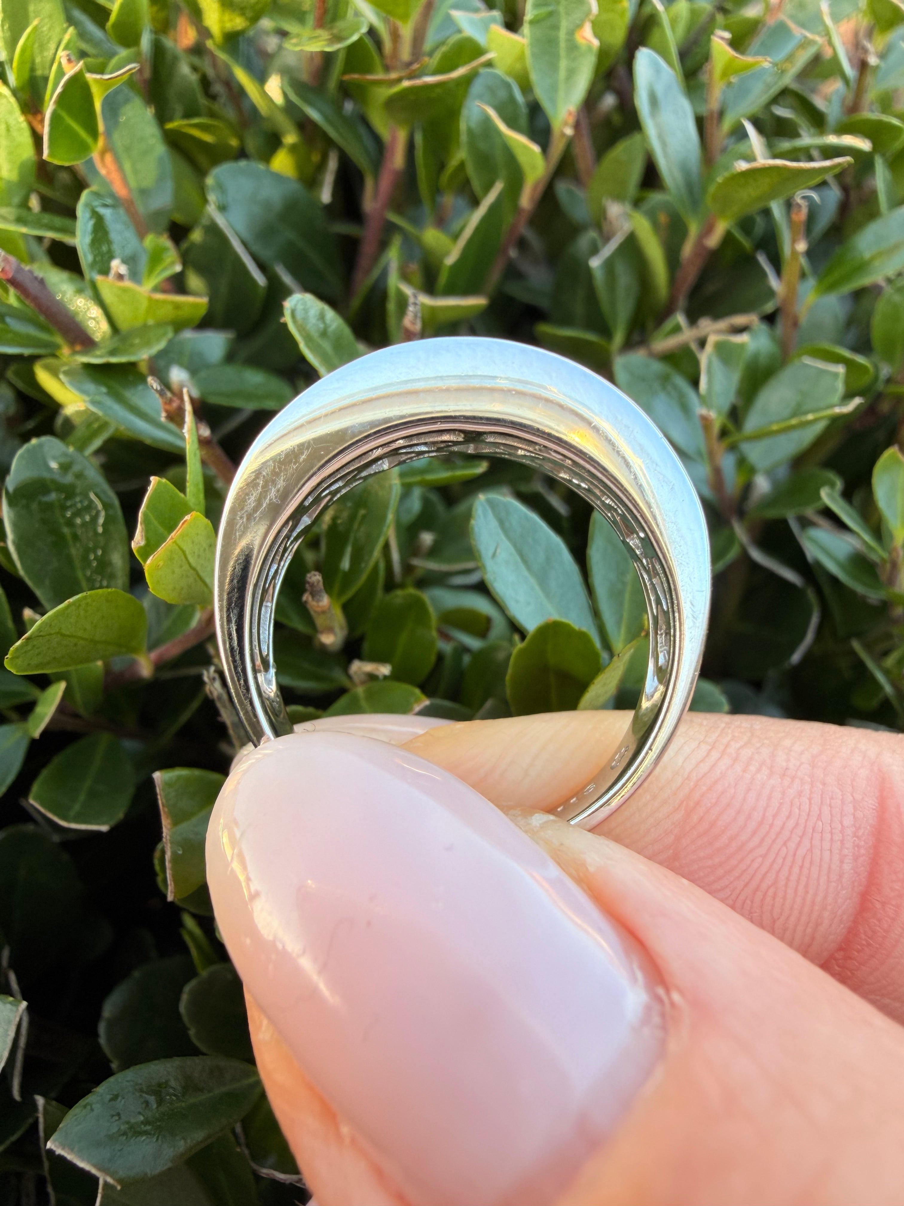 18k White Gold 1.13ct Natural Princess Cut Diamond Half Band Ring certified