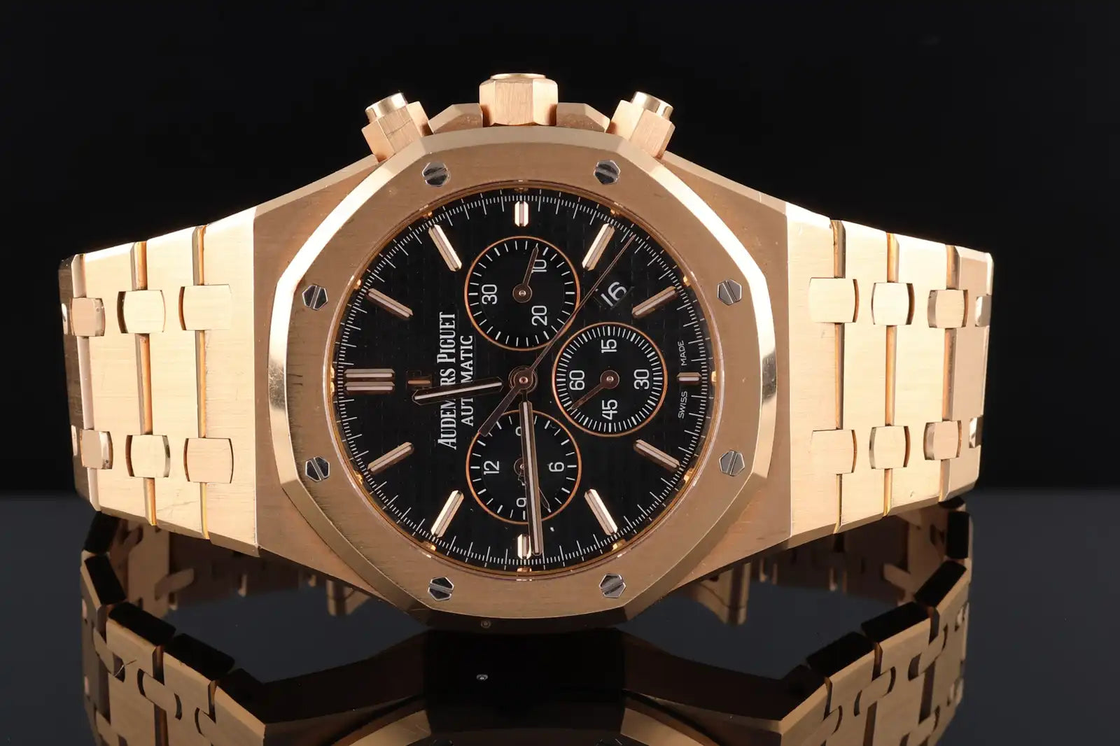 Audemars Piguet Royal Oak Chronograph 18k Rose Gold 2016 Box And Papers