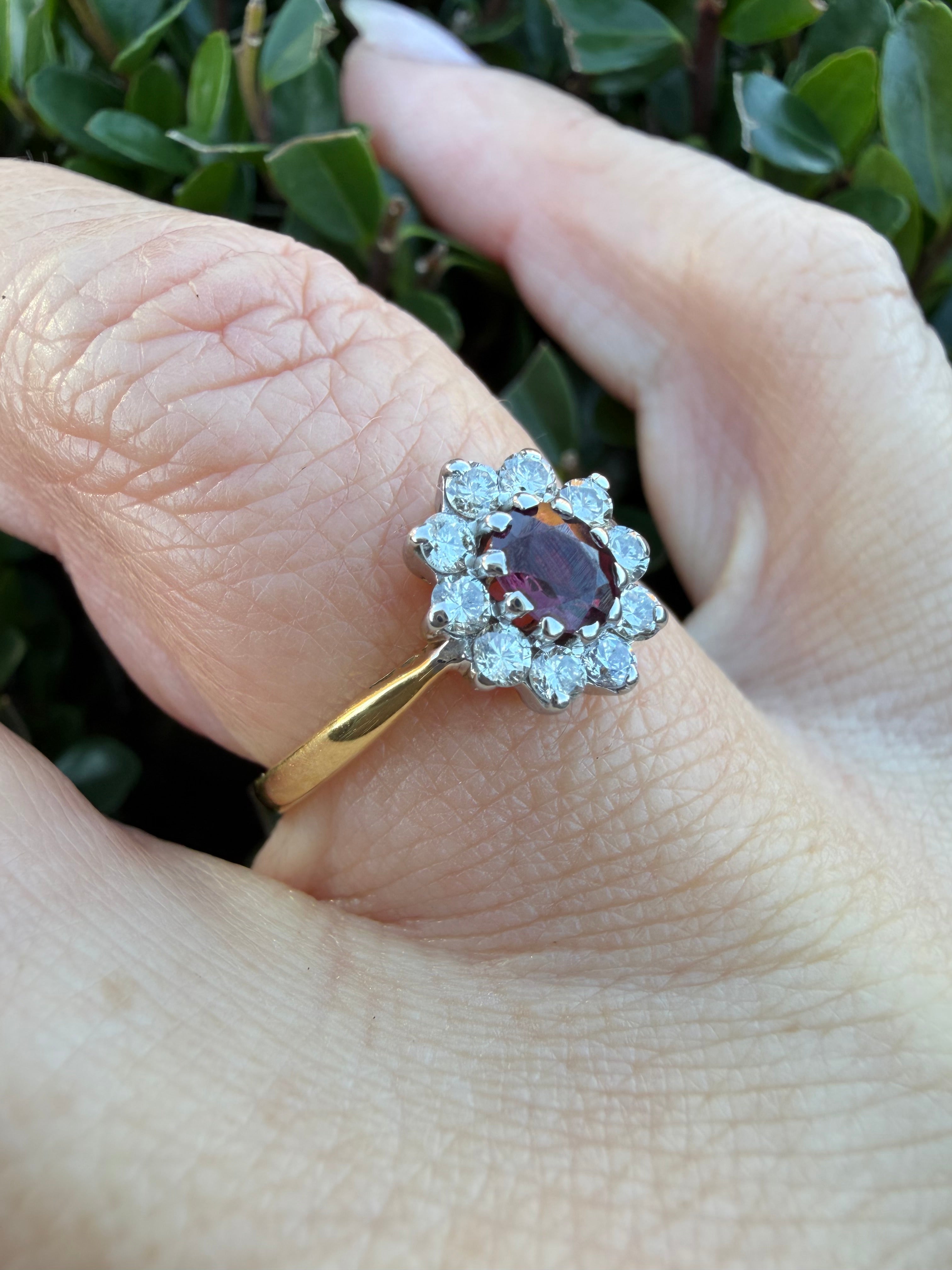 18k Yellow Gold Ruby And Natural Diamond Ring certified