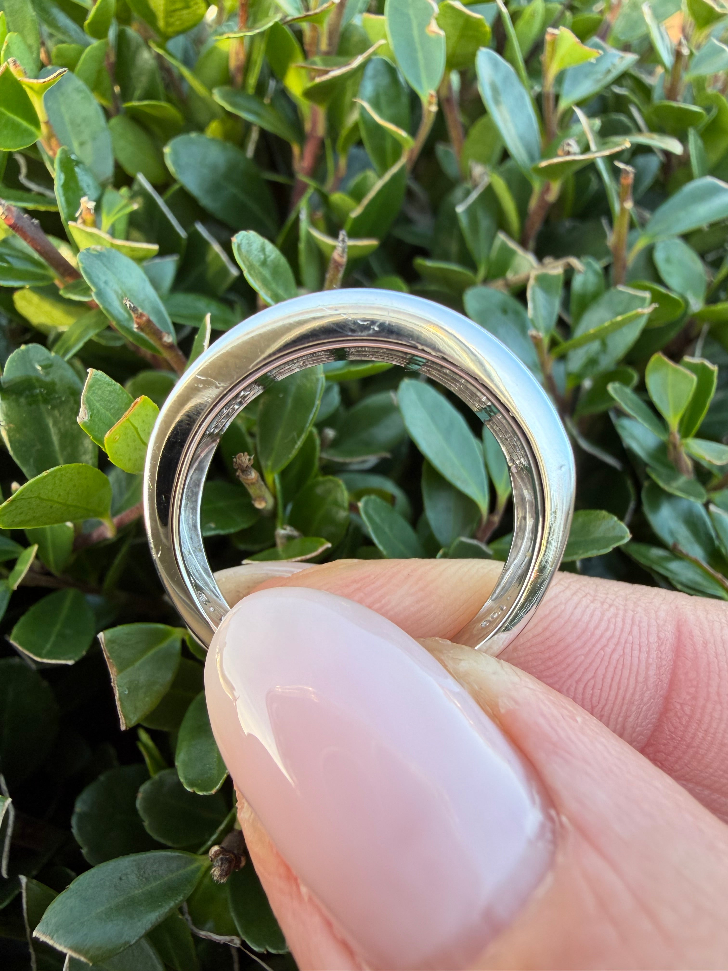 18k white gold 1.33ct natural princess cut diamond half band ring certified