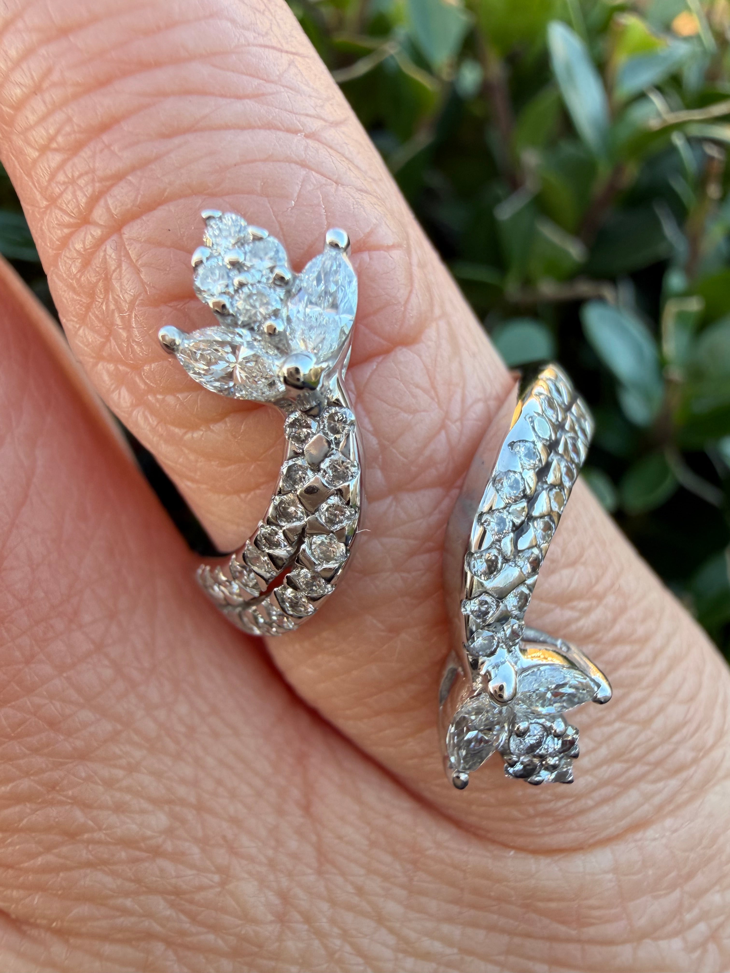 18k White Gold 0.80ct Natural Diamond Ring certified