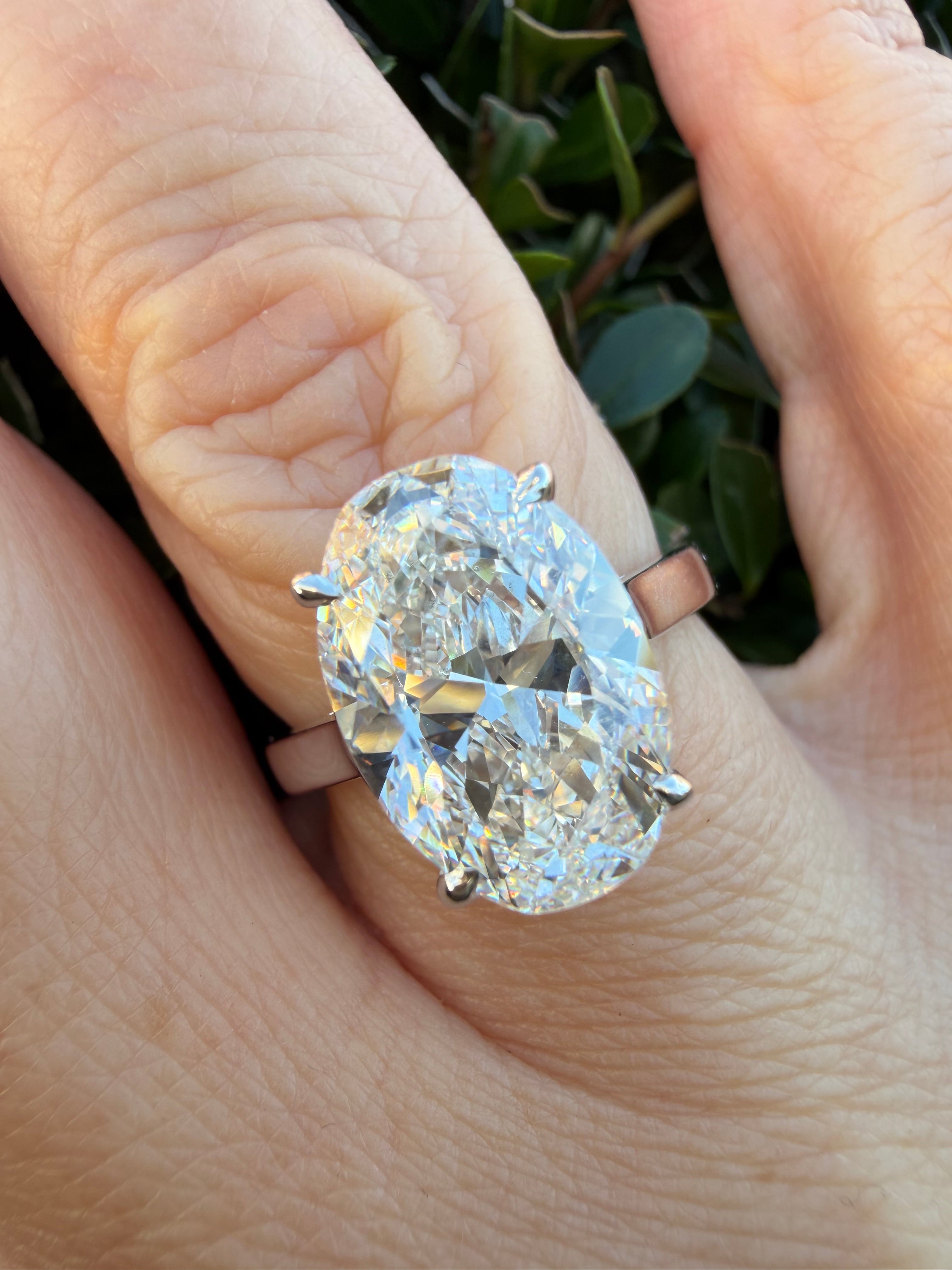 5.01ct Oval brilliant cut Lab Grown Diamond Solitaire Ring IGI Certified set in 9k white gold