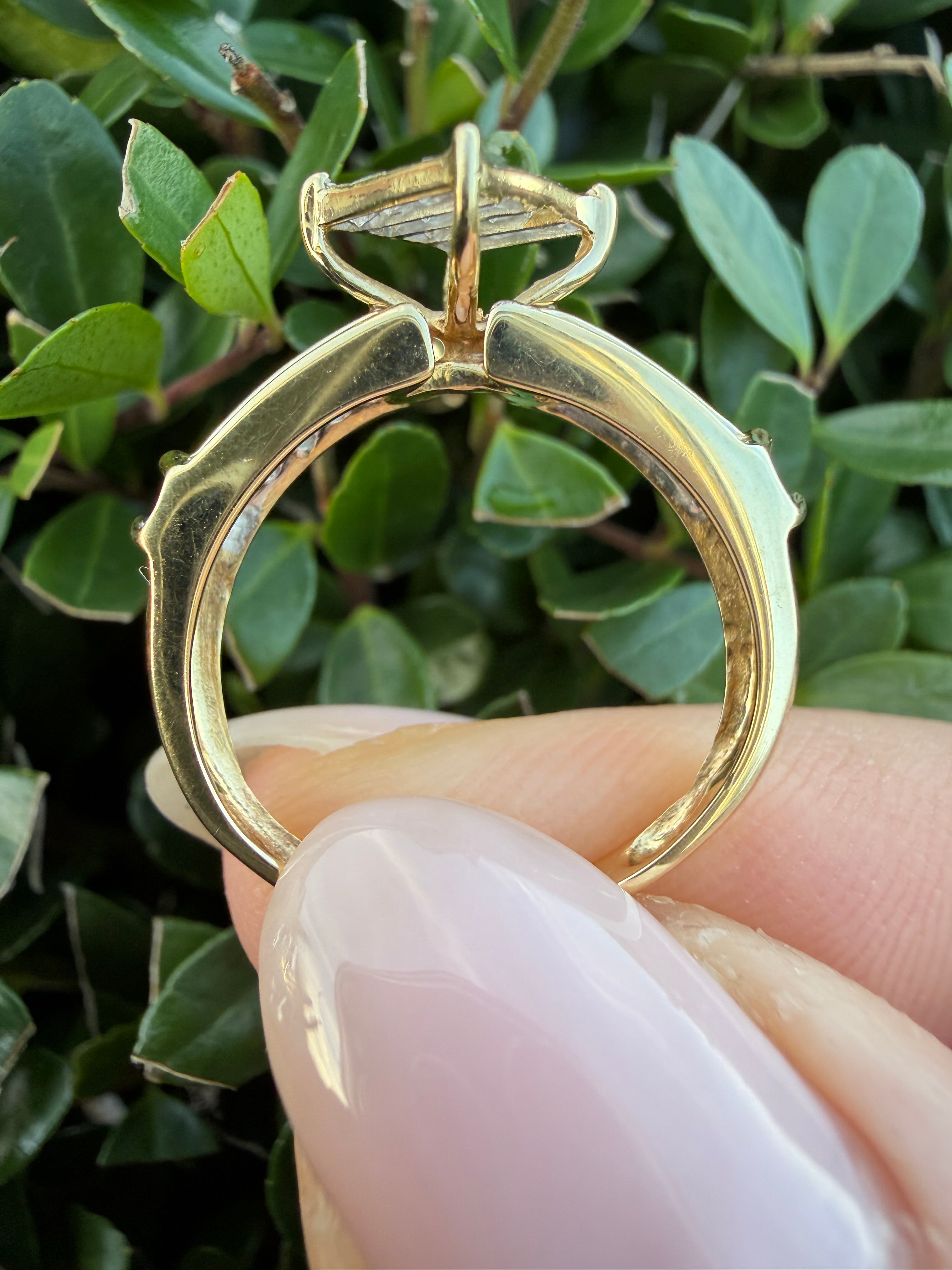 14k Yellow Gold 1.40Ct Natural Diamond Cluster Ring certified