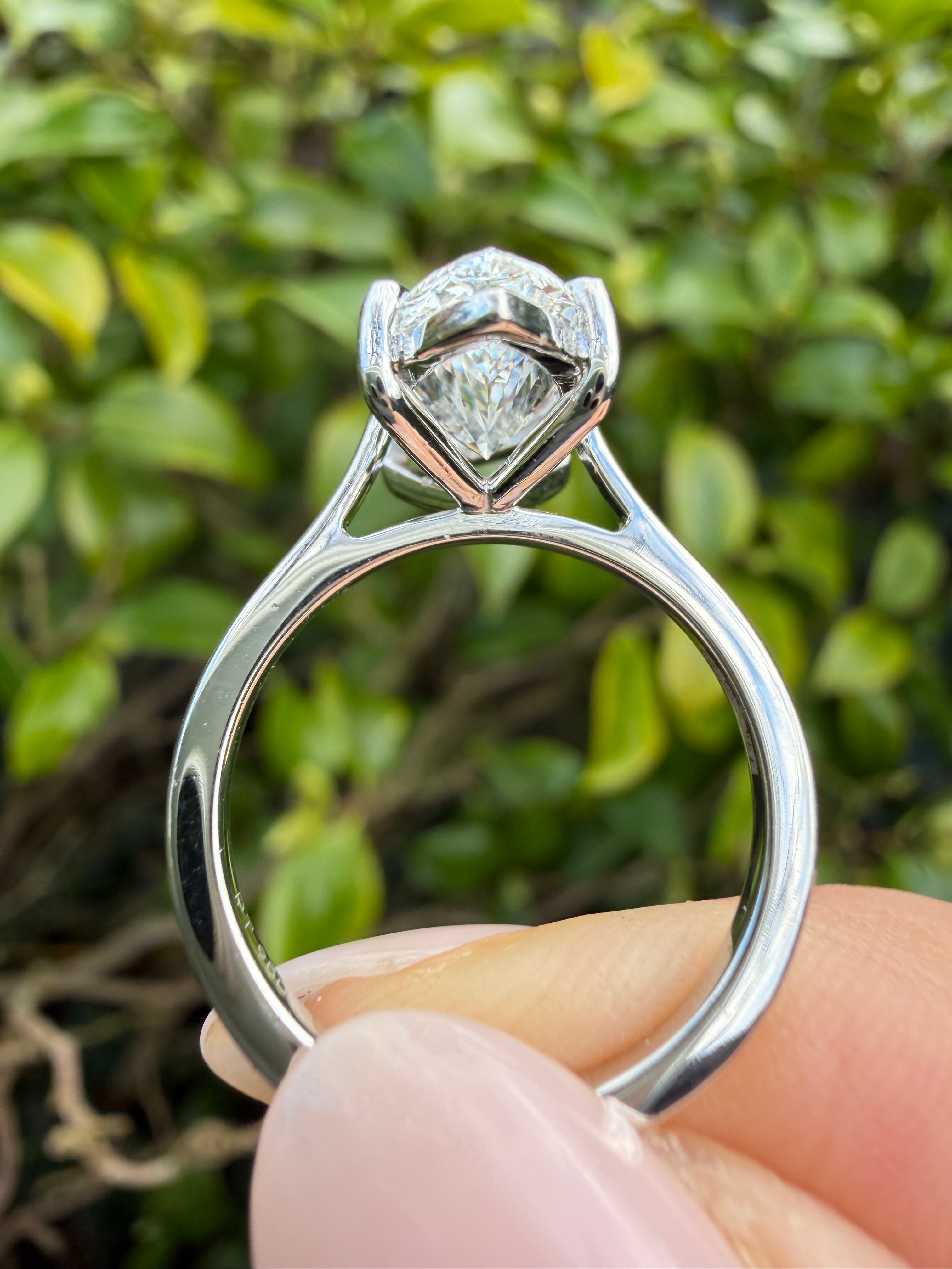 Platinum 3.07ct Marquise Brilliant Cut Lab-Grown Diamond Solitaire Ring – IGI Certified