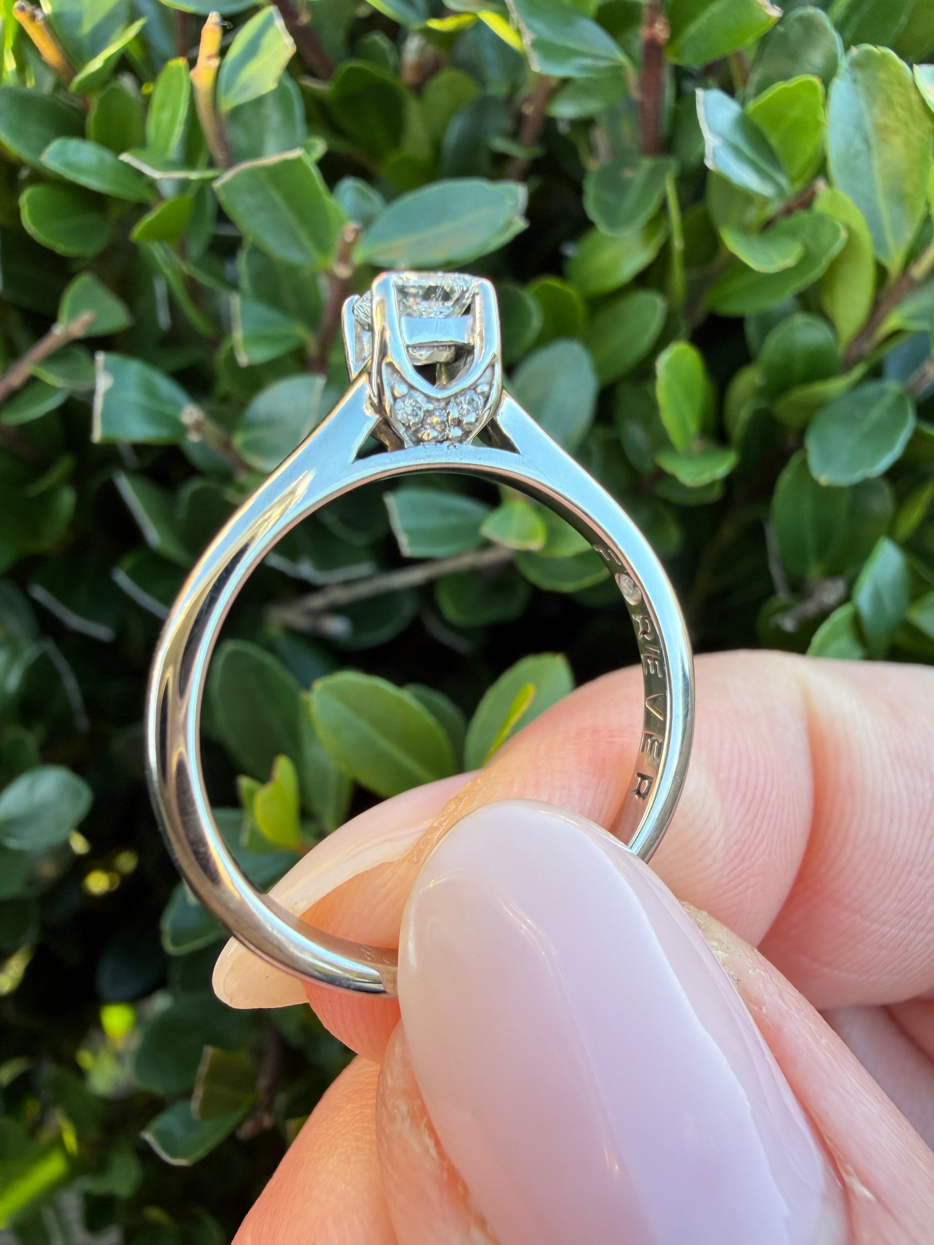 Platinum 0.28ct Princess Cut Natural Diamond Solitaire Ring certified