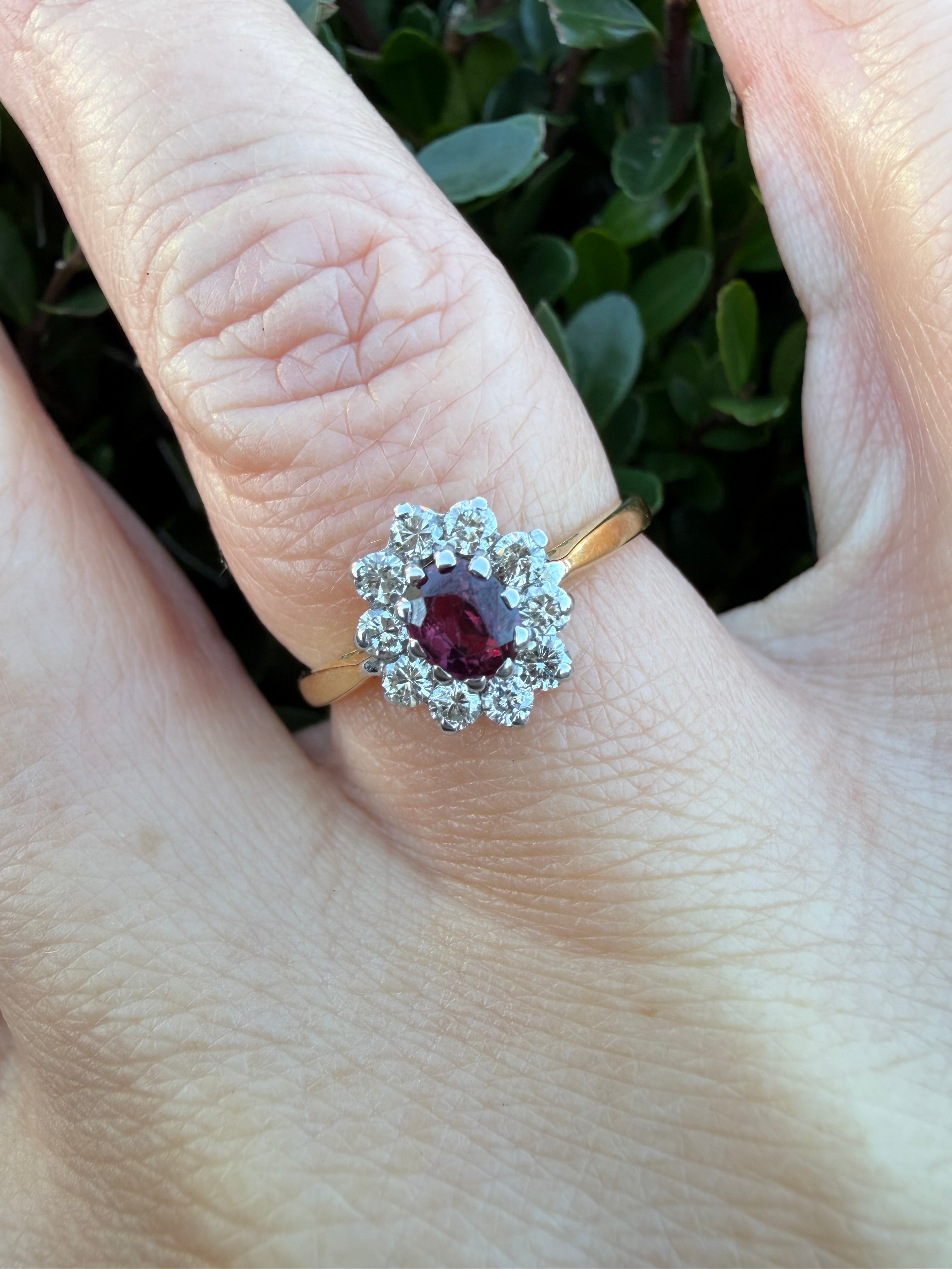18k Yellow Gold Ruby And Natural Diamond Ring certified