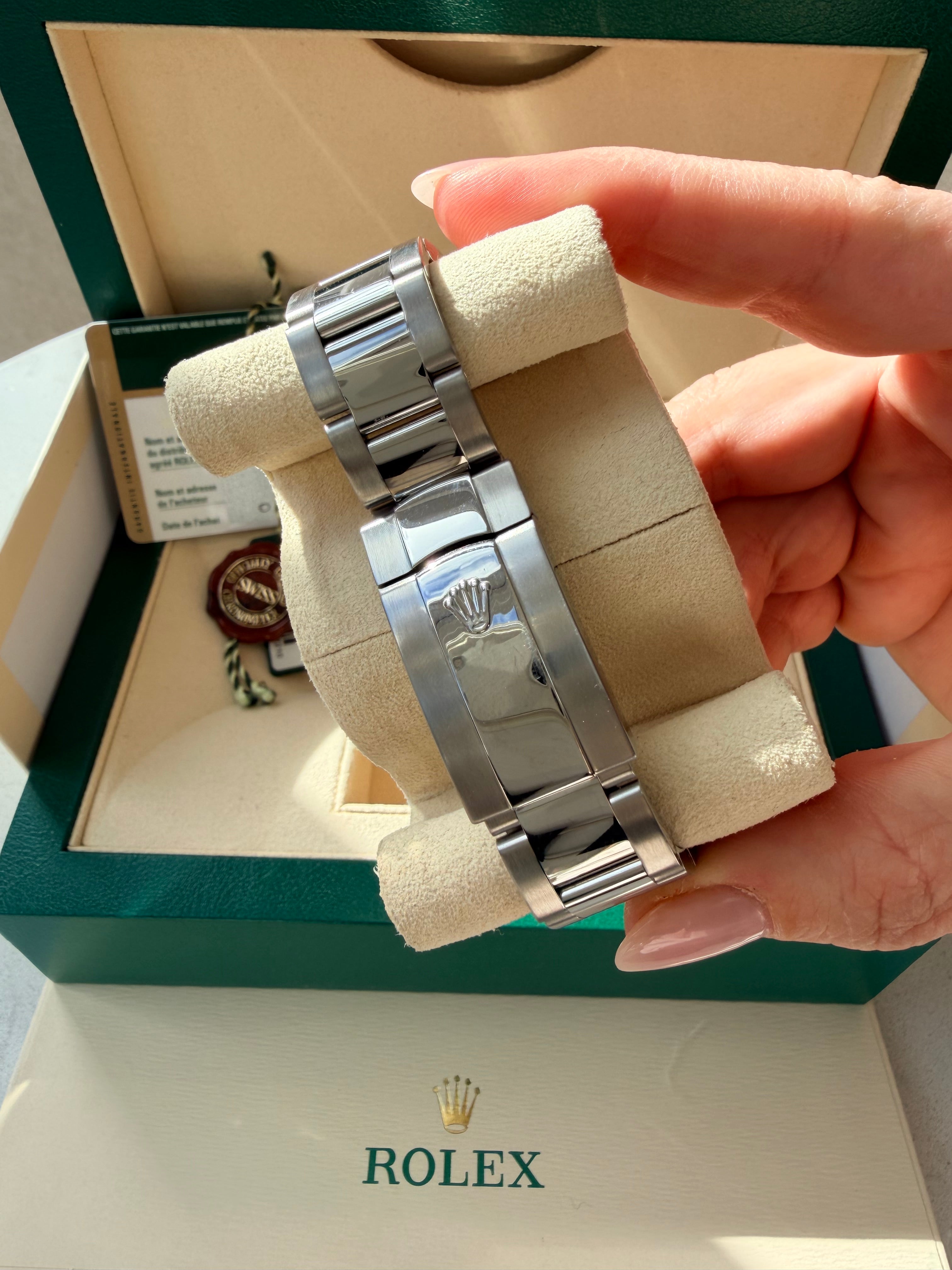 Rolex Date just II stainless steel factory diamond dot dial 116334 complete with box and papers 2010 on hold