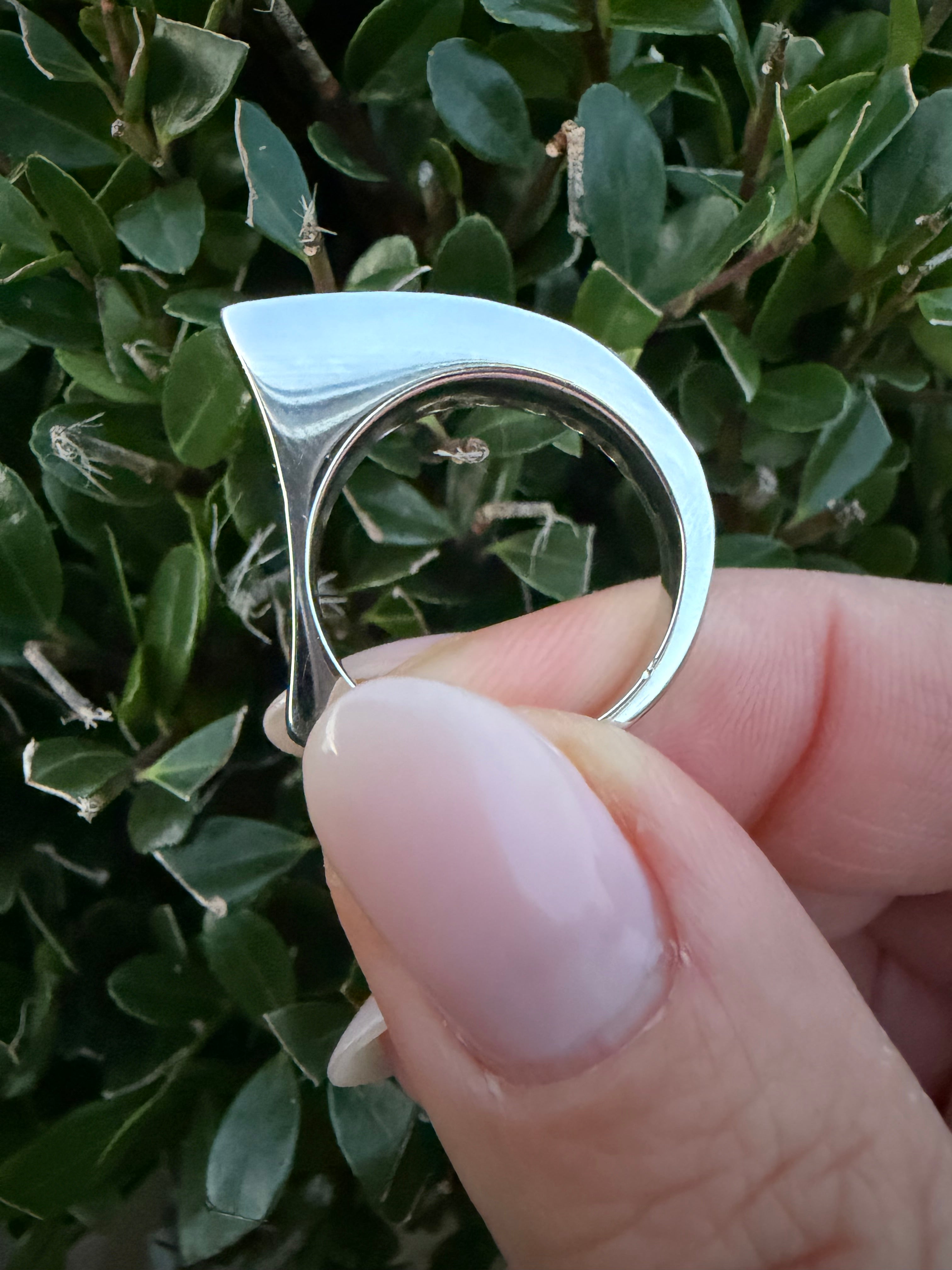 18k White Gold 0.55ct Natural Diamond Two Row Ring certified