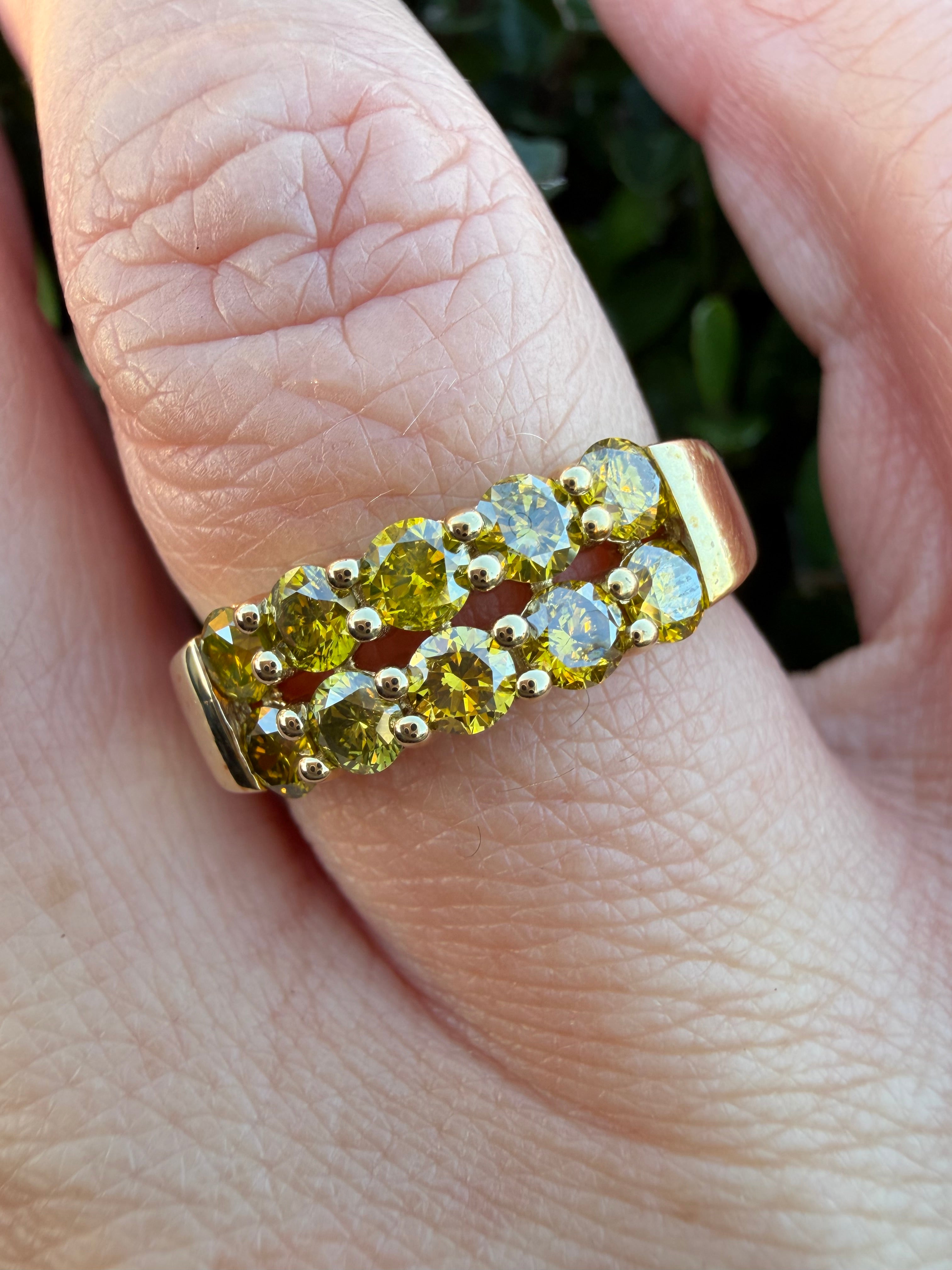 9k Yellow Gold 1.00ct Natural Diamond Half Band Ring certified