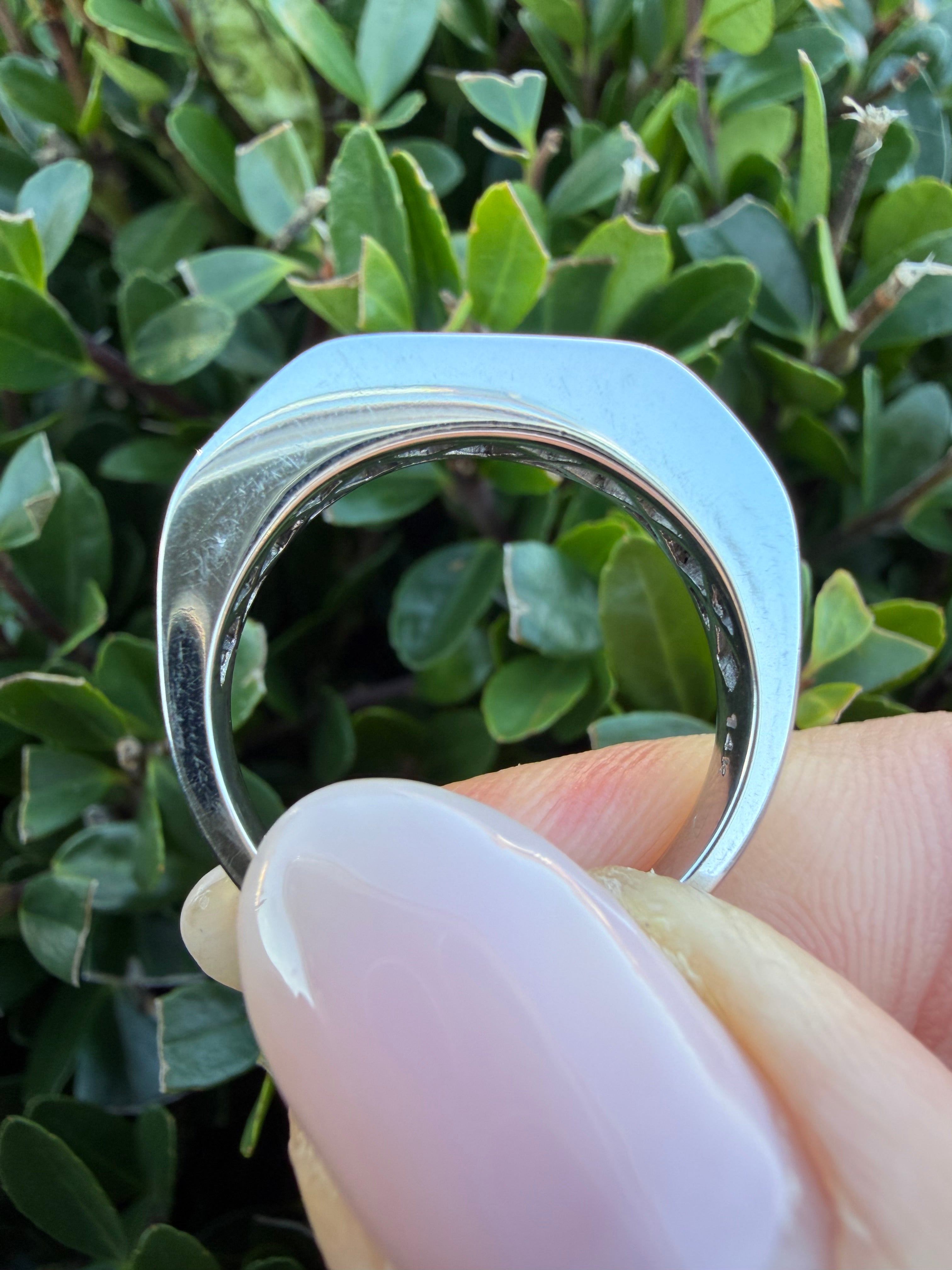 14k White Gold 0.55ct Natural Princess Cut Diamond Ring certified