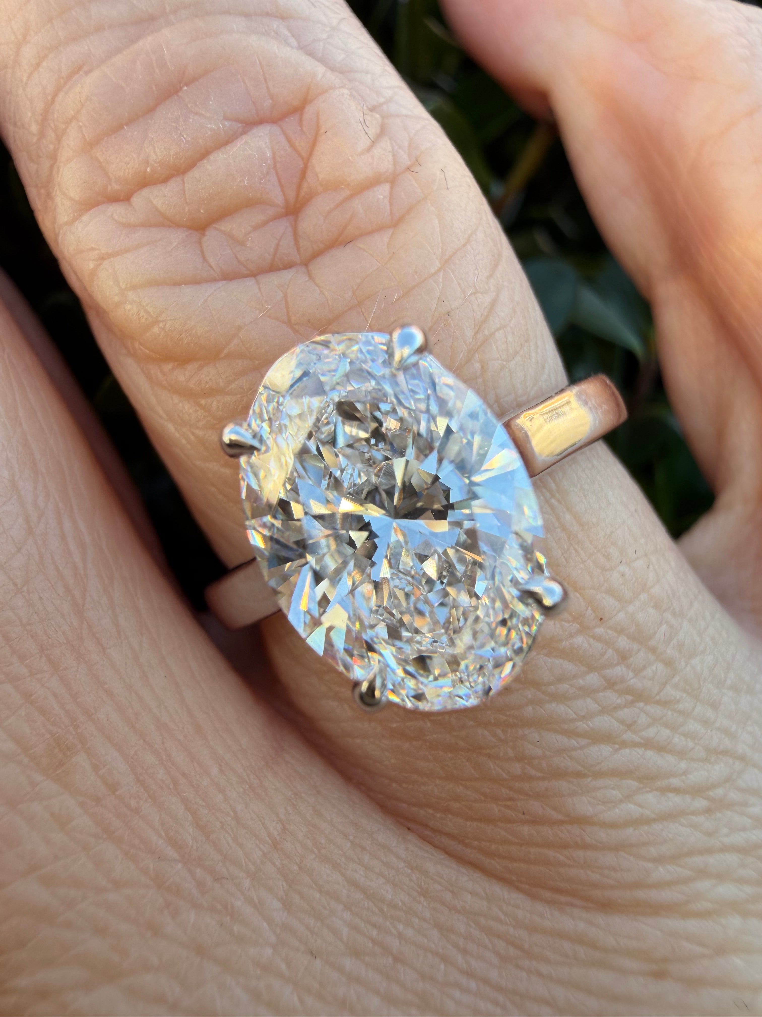 3.02ct oval cut Lab Grown Diamond Solitaire Ring IGI Certified set in 9k white gold