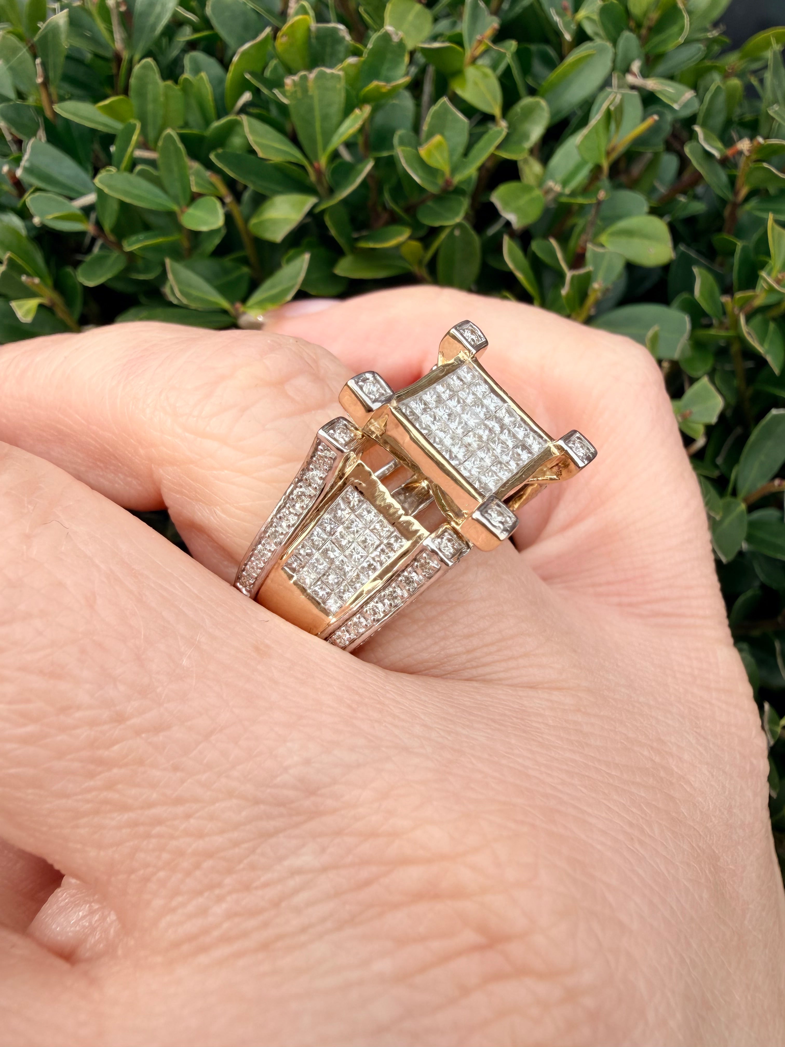 9k Yellow Gold 1.53ct Natural Diamond Men’s Ring Certified