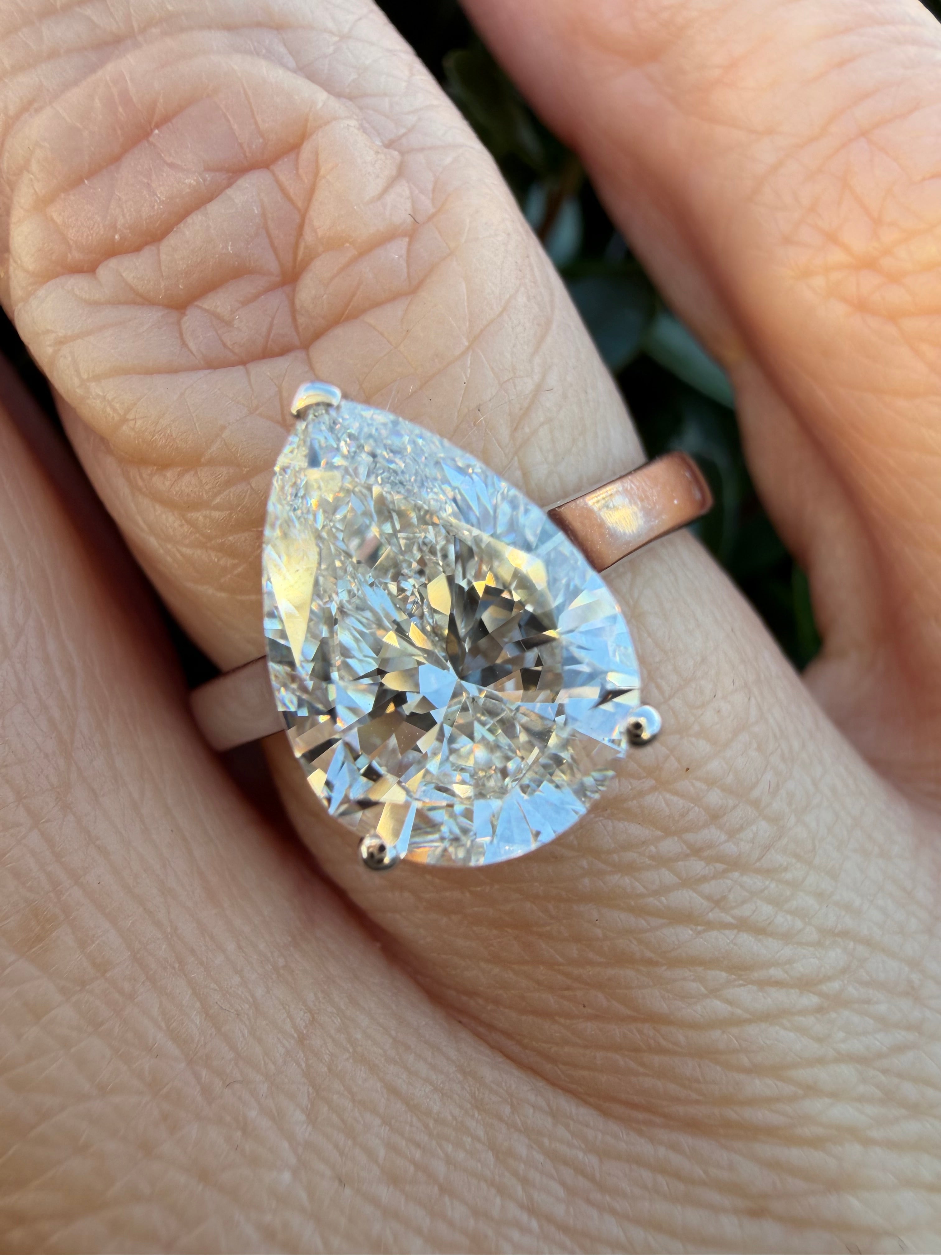 2.07ct pear cut Lab Grown Diamond Solitaire Ring IGI Certified set in 9k white gold